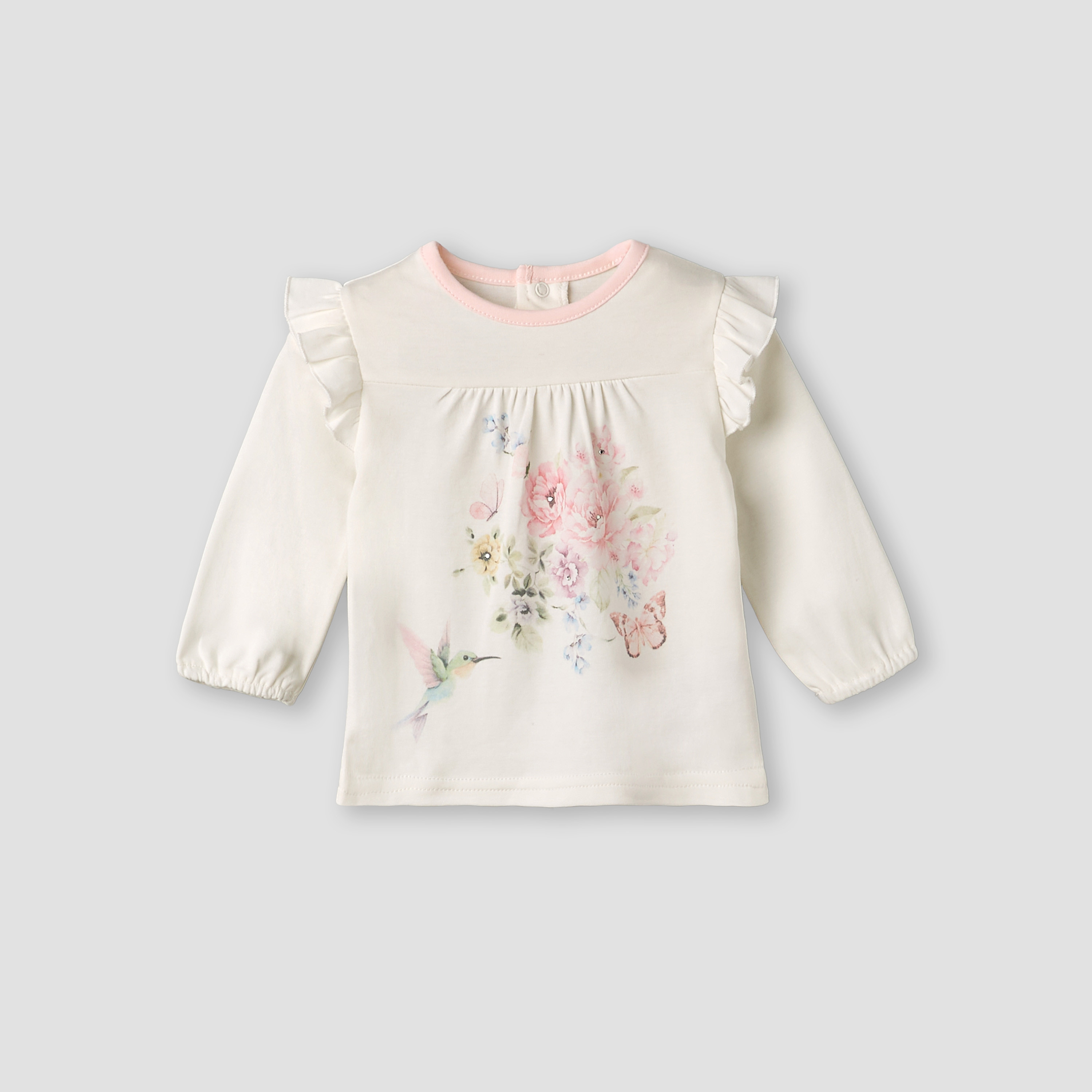 Giggles Cotton Round Neck Long Sleeve Pyjama Set with Floral Print-baby-girls-clothing-nightwear-pyjamasets-image-2