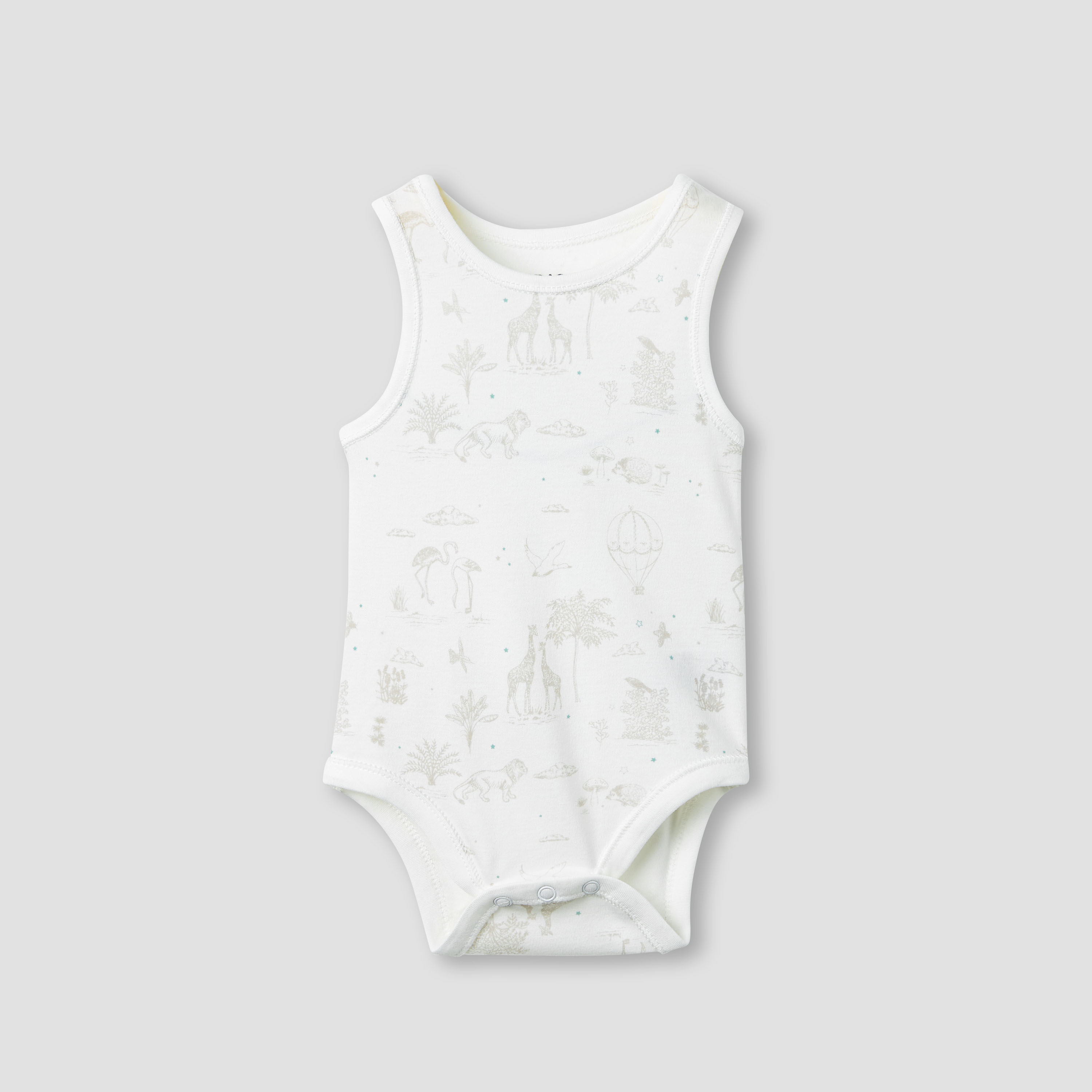 Juniors Giraffe Print Sleeveless Bodysuit - Set of 5-baby-boys-clothing-bodysuits-image-5
