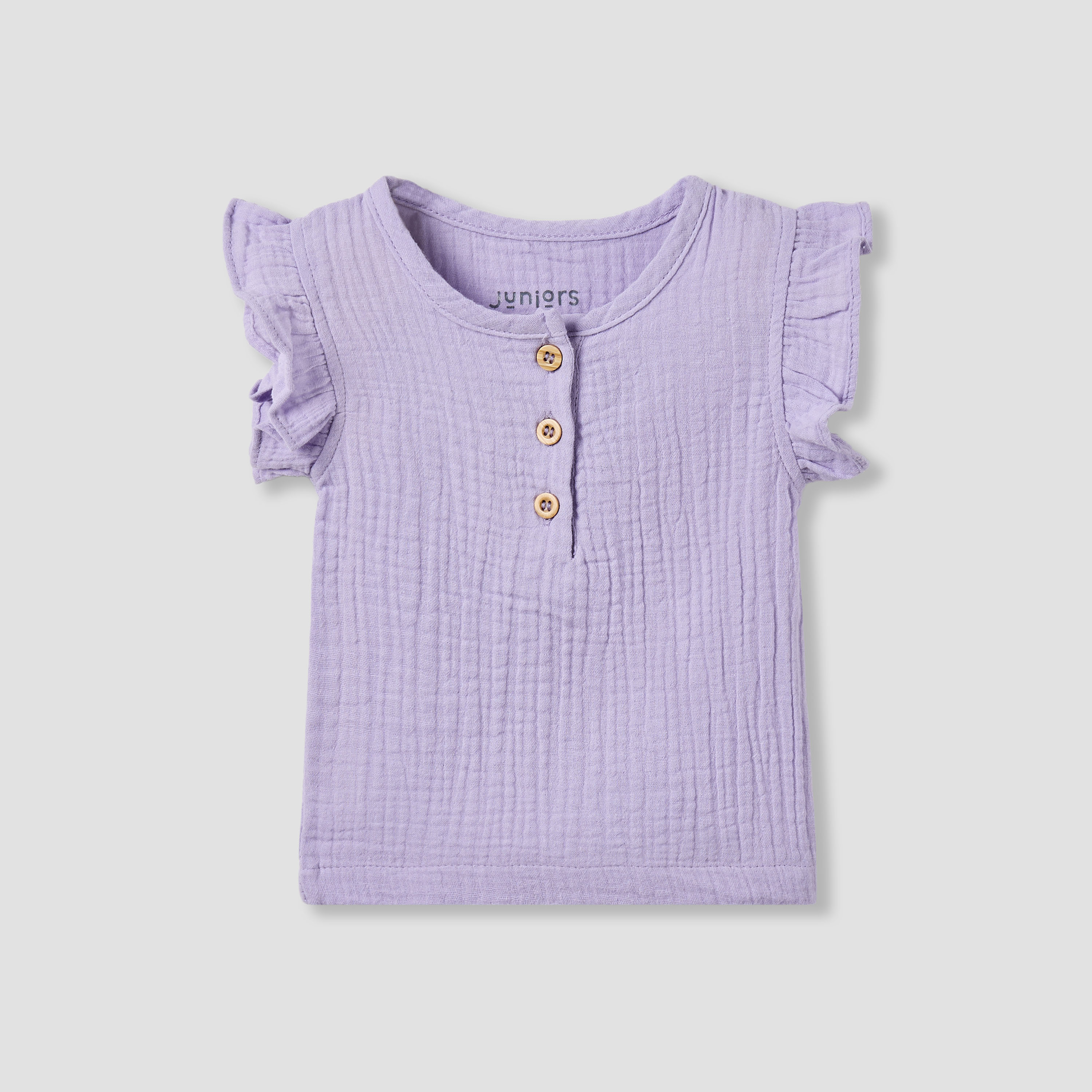 Juniors Cotton Round Neck Cap Sleeves T-shirt and Shorts Set with Ruffles-baby-girls-clothing-nightwear-pyjamasets-image-2