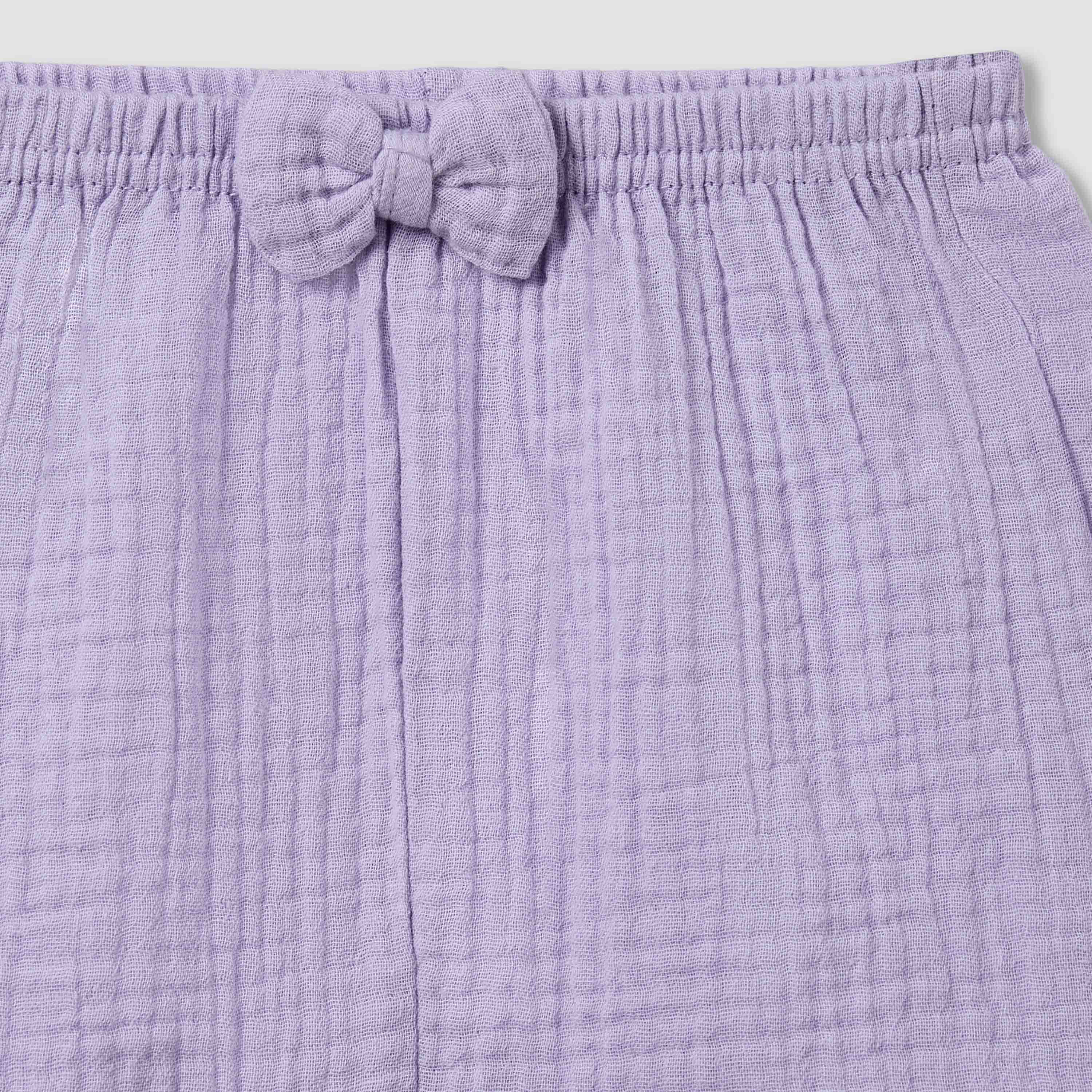 Juniors Cotton Round Neck Cap Sleeves T-shirt and Shorts Set with Ruffles-baby-girls-clothing-nightwear-pyjamasets-image-5