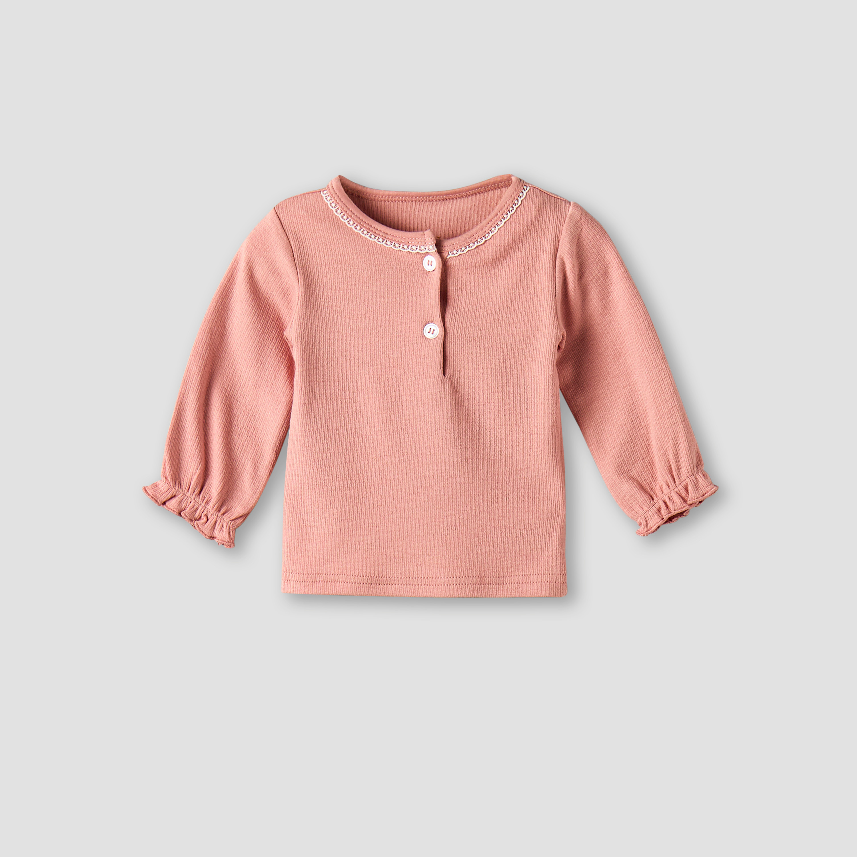 Giggles Henley Neck Long Sleeves Pyjama Set with Lace Trim-baby-girls-clothing-nightwear-pyjamasets-image-3