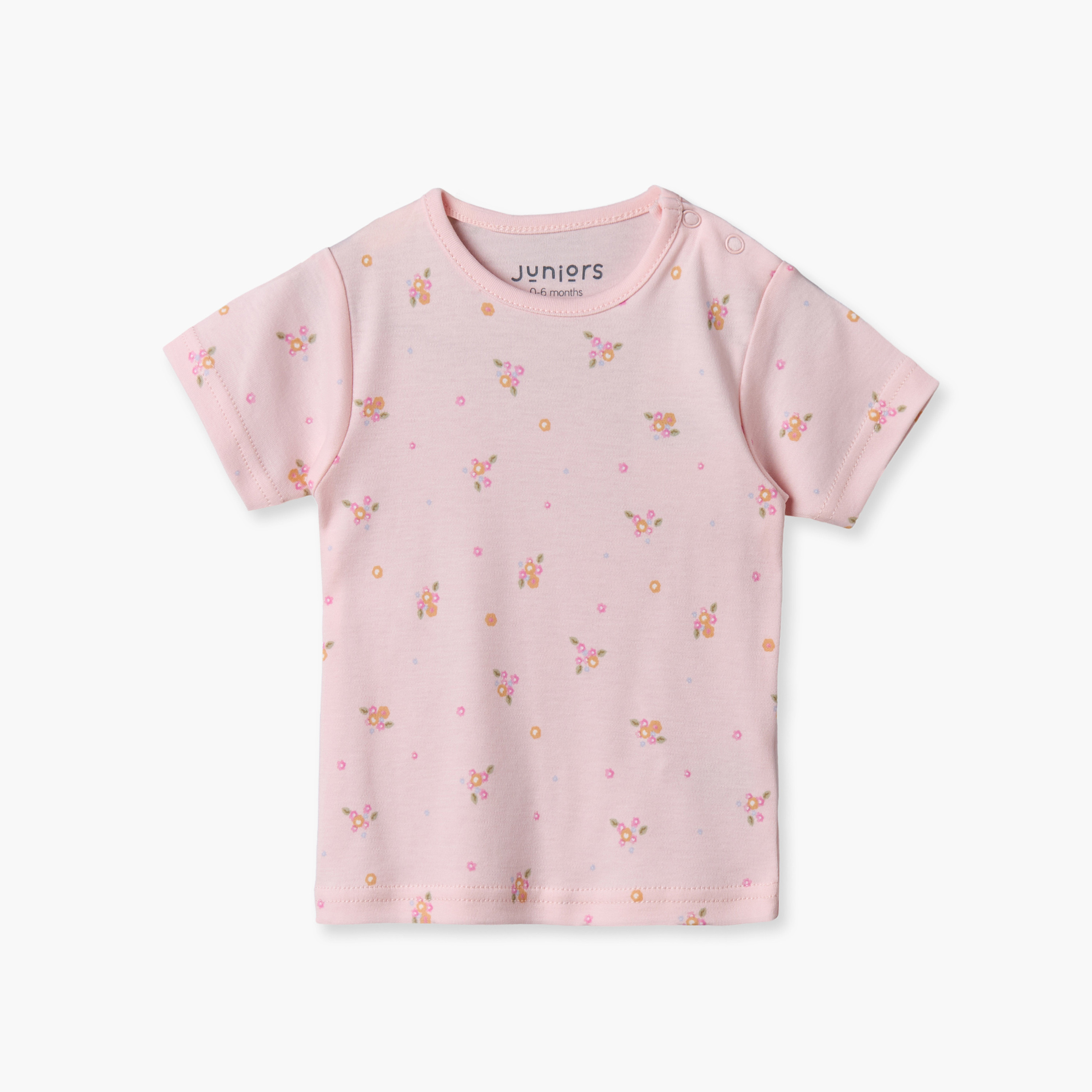 Juniors Cotton Crew Neck Short Sleeves Shorts Set with Floral Print-baby-girls-clothing-nightwear-pyjamasets-image-2