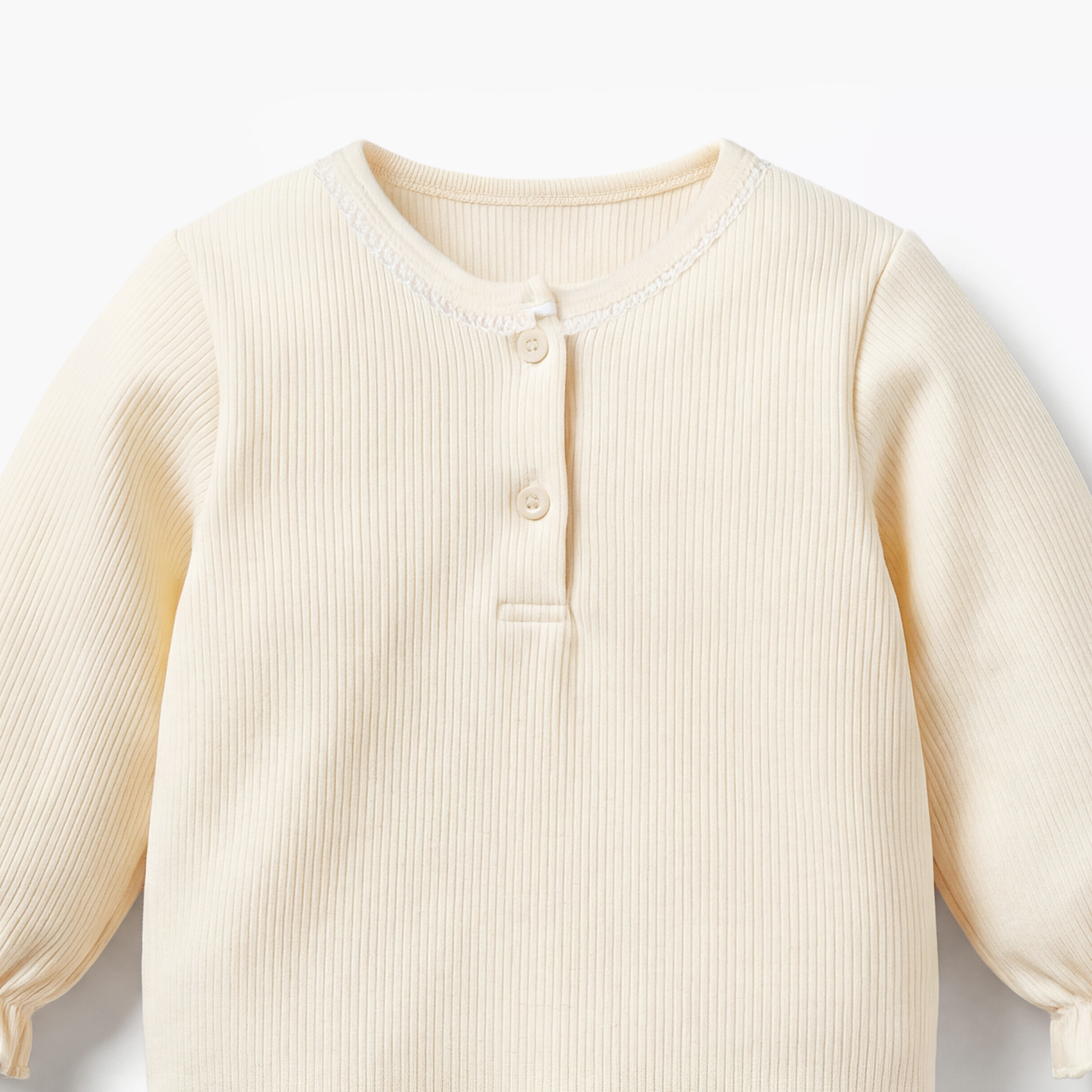 Giggles Henley Neck Long Sleeves Pyjama Set with Ribbed Texture-baby-girls-clothing-nightwear-pyjamasets-image-5