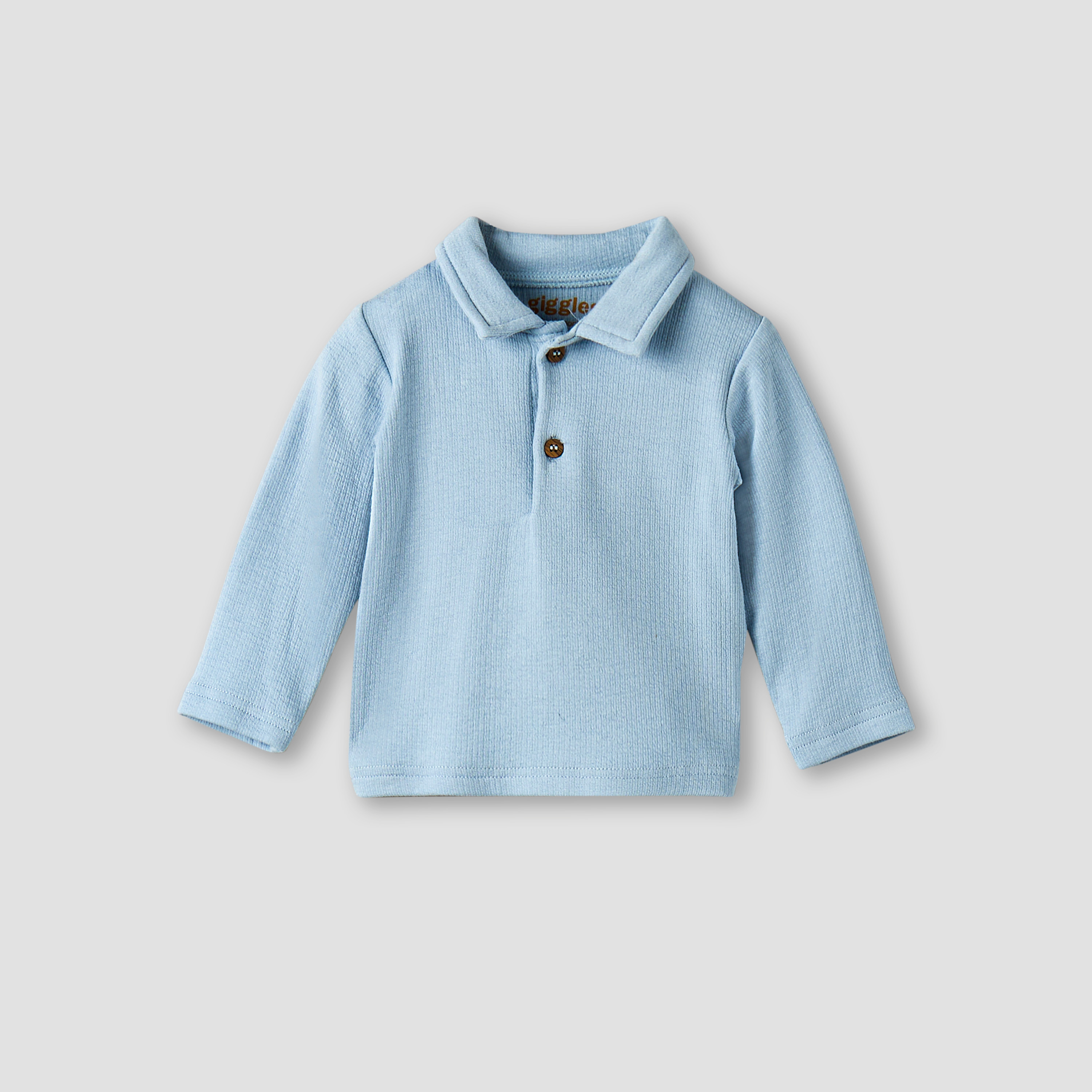 Giggles Collared Long Sleeves Pyjama Set with Ribbed Texture-baby-boys-clothing-nightwear-pyjamasets-image-3
