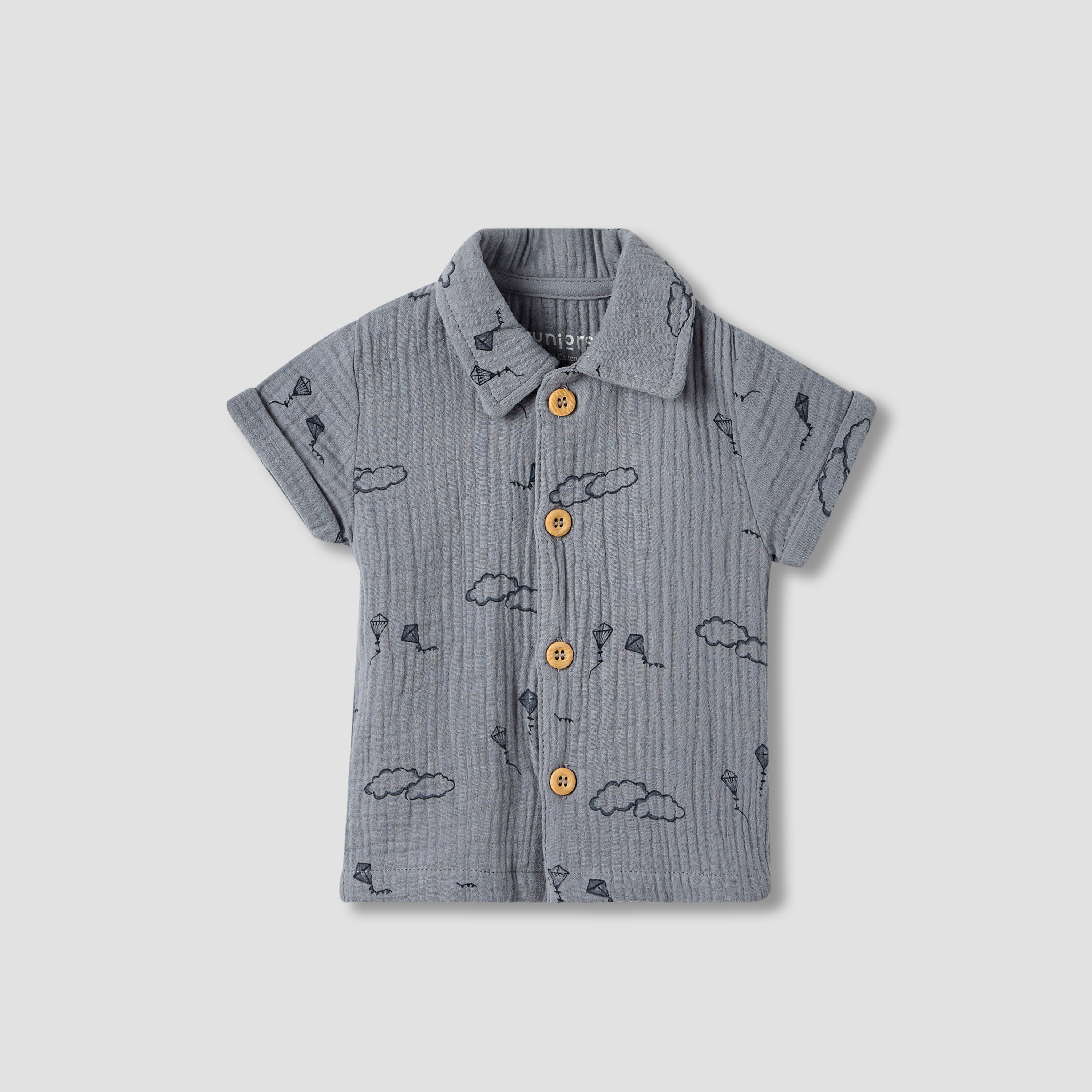 طقم قميص وشورت قطن موسيلين للولاد بطبعات مرحة وأكمام قصيرة وياقة من جونيورز-baby-boys-clothing-setsandcoords-image-2
