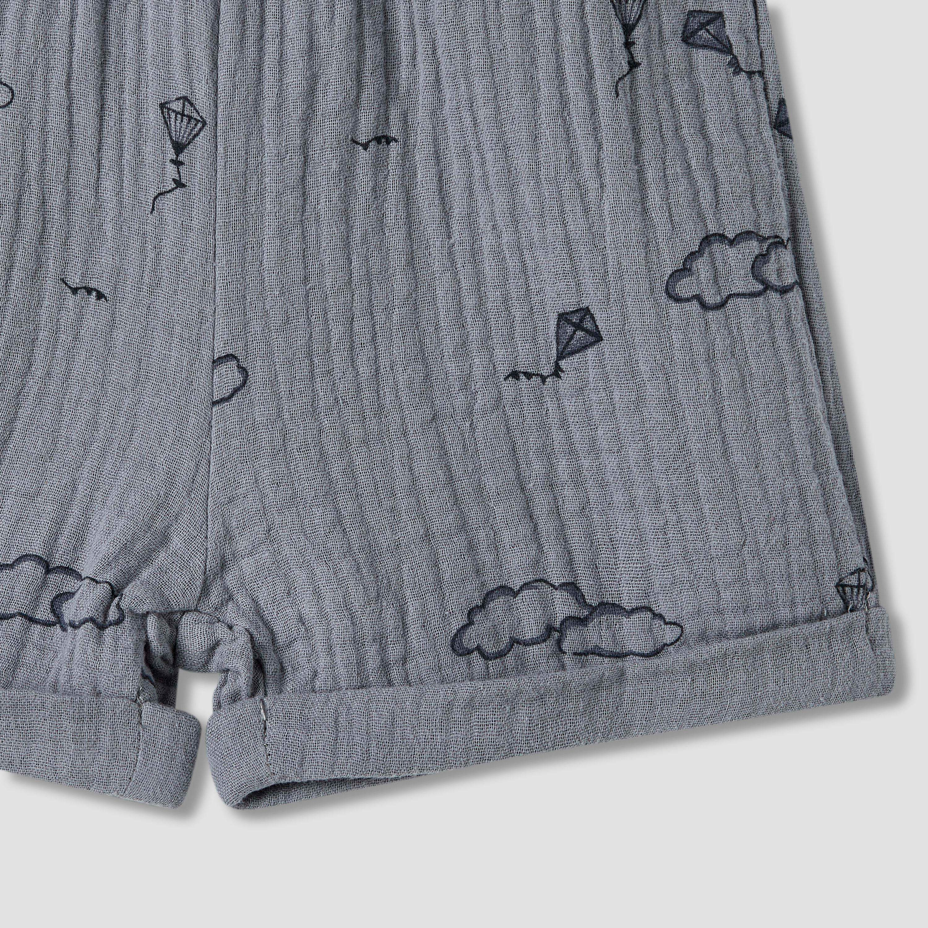 طقم قميص وشورت قطن موسيلين للولاد بطبعات مرحة وأكمام قصيرة وياقة من جونيورز-baby-boys-clothing-setsandcoords-image-7