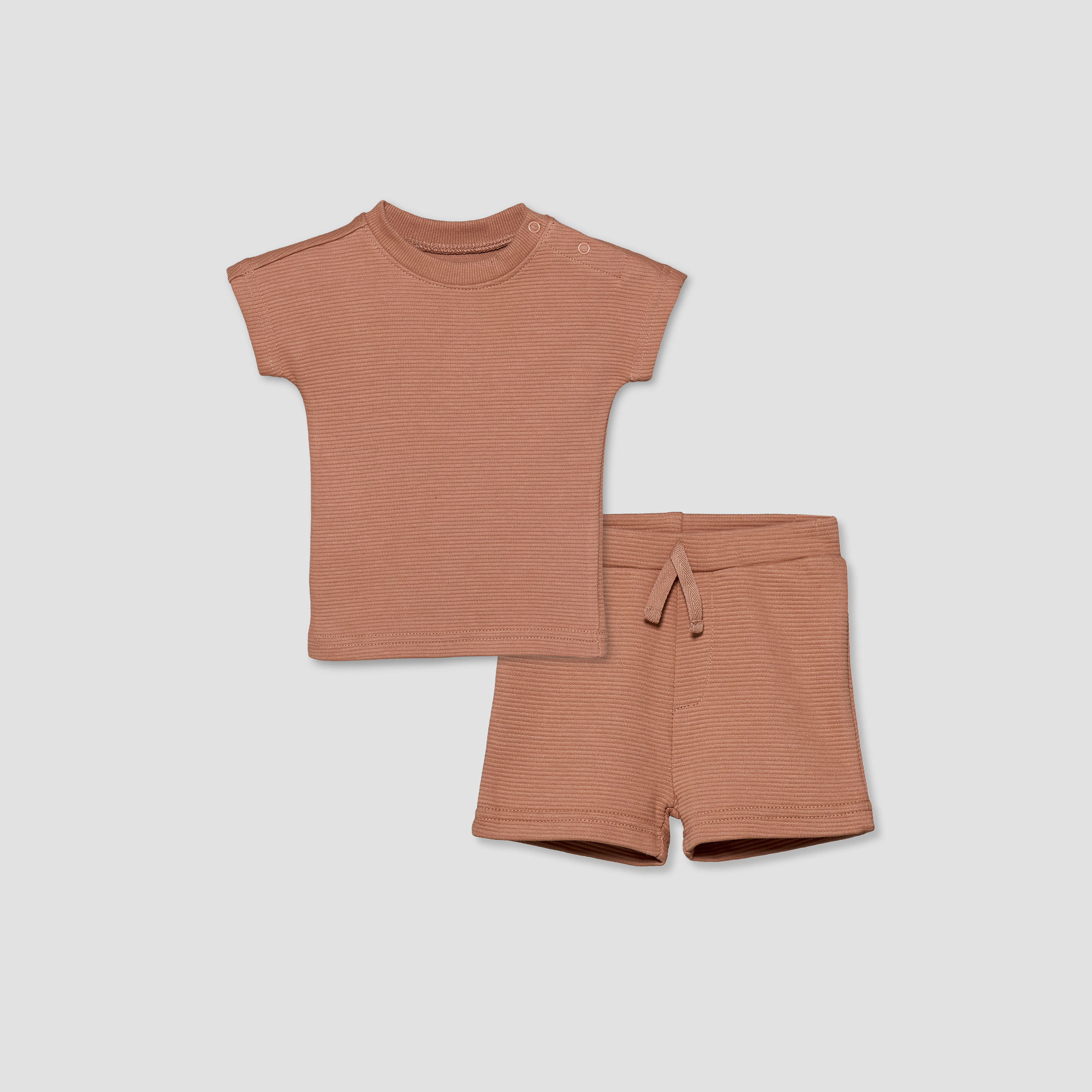 Juniors Crew Neck Short Sleeves T-shirt and Shorts Set with Elasticated Drawstring Closure-baby-boys-clothing-setsandcoords-image-2
