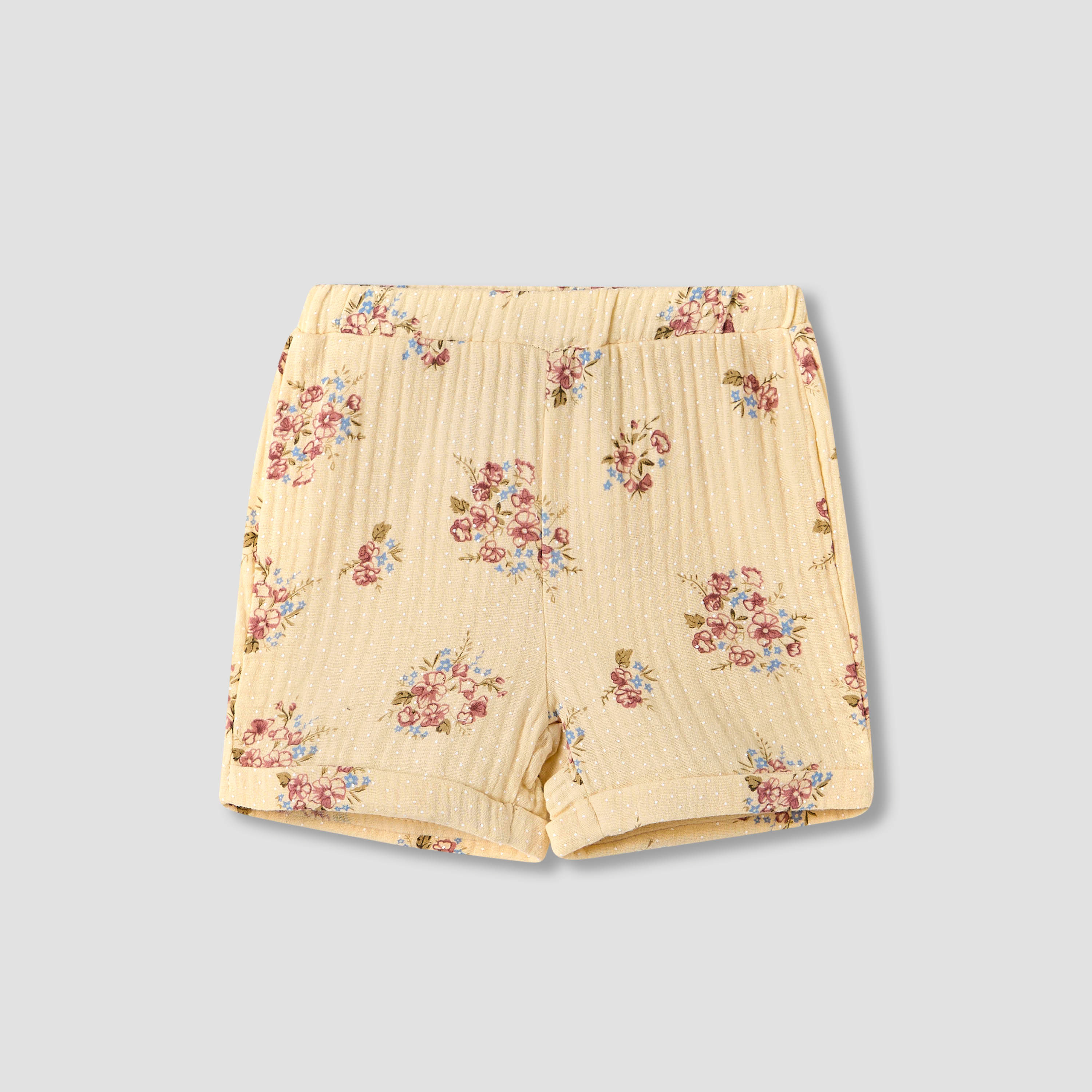 طقم شورت وقميص قطن بأكمام قصيرة وياقة عادية وطبعات زهرية للبنات من جونيورز-baby-girls-clothing-setsandcoords-image-3