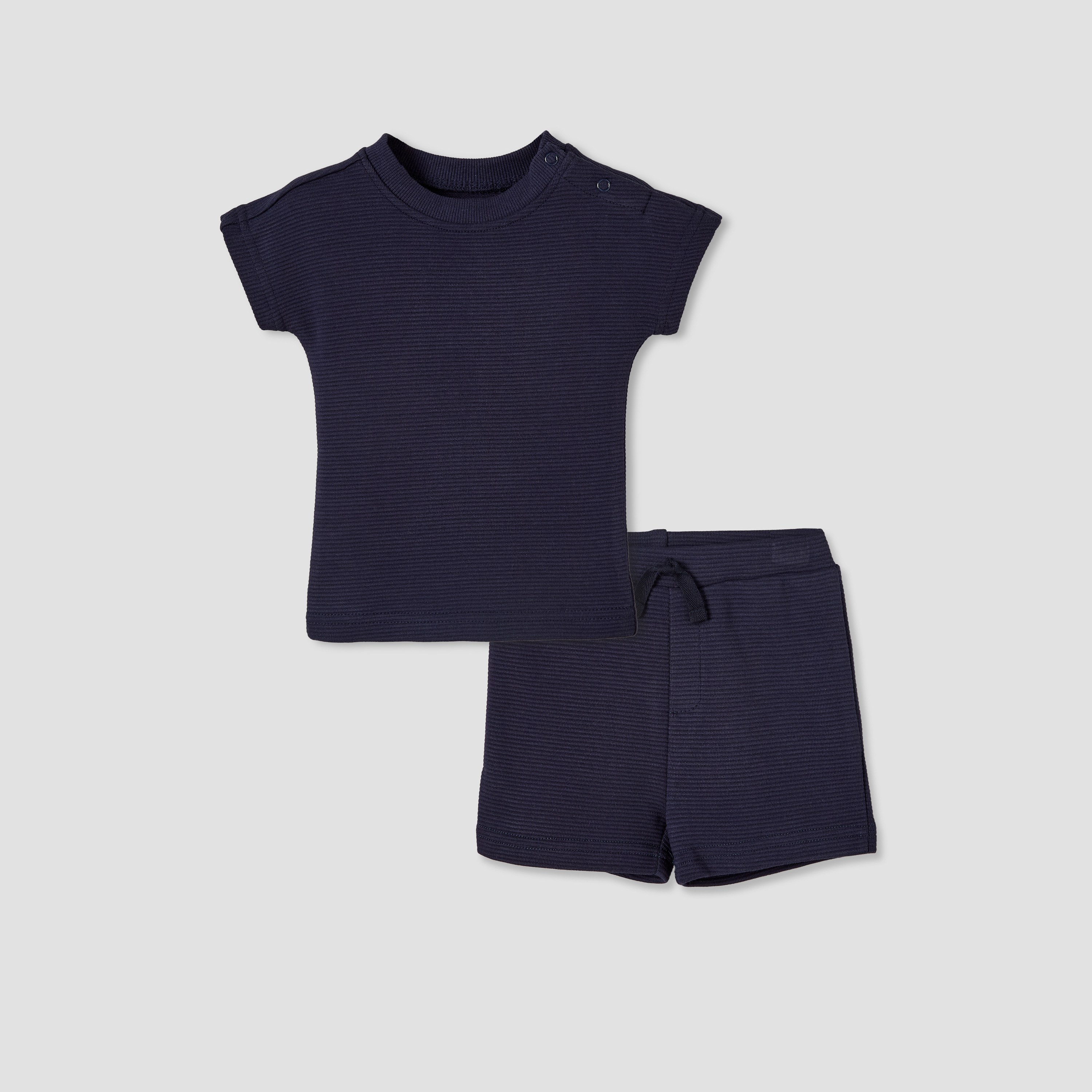Juniors Crew Neck Short Sleeves T-shirt and Shorts Set with Elasticated Drawstring Closure-baby-boys-clothing-setsandcoords-image-1