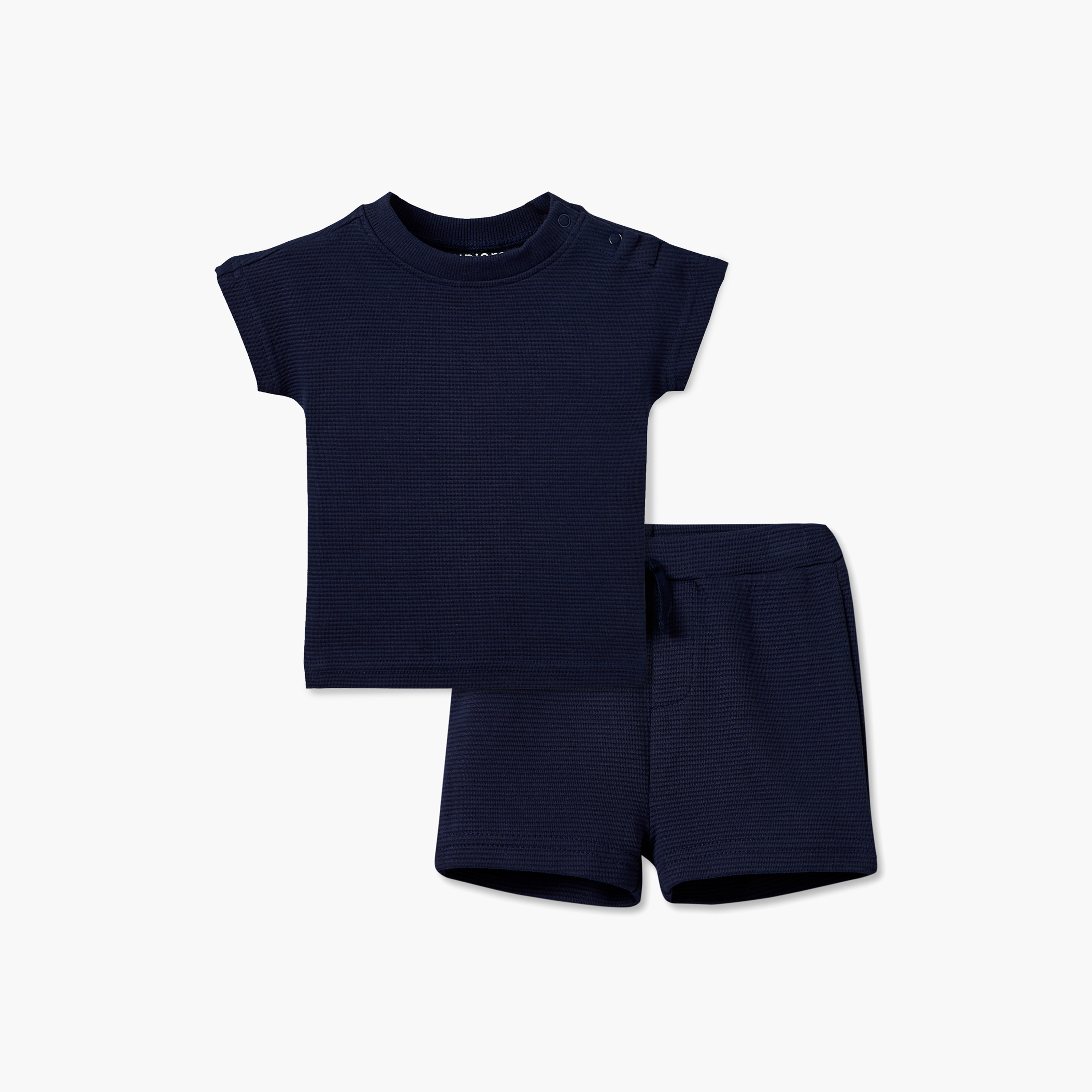 طقم تيشيرت بياقة ضيقة وأكمام قصيرة مع شورت برباط مطاطي من جونيورز-baby-boys-clothing-setsandcoords-image-1