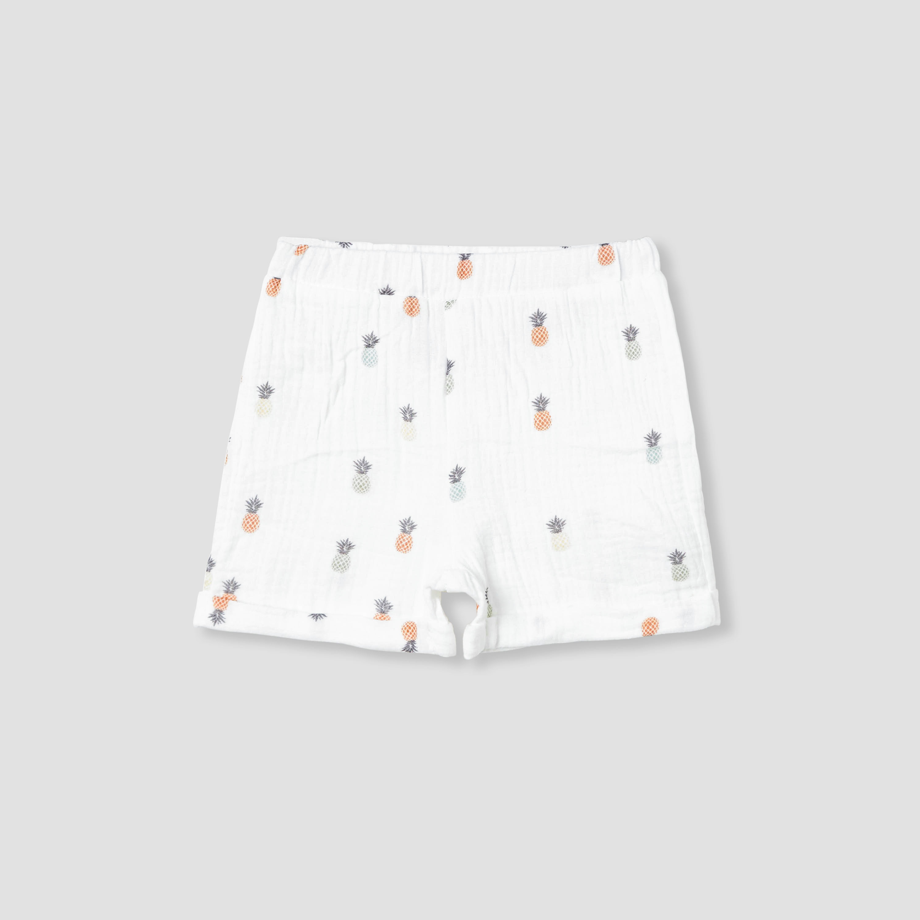 Juniors Boys Shirt and Shorts Set with Pineapple Print - Cotton - Short Sleeves - Collar-baby-boys-clothing-setsandcoords-image-3