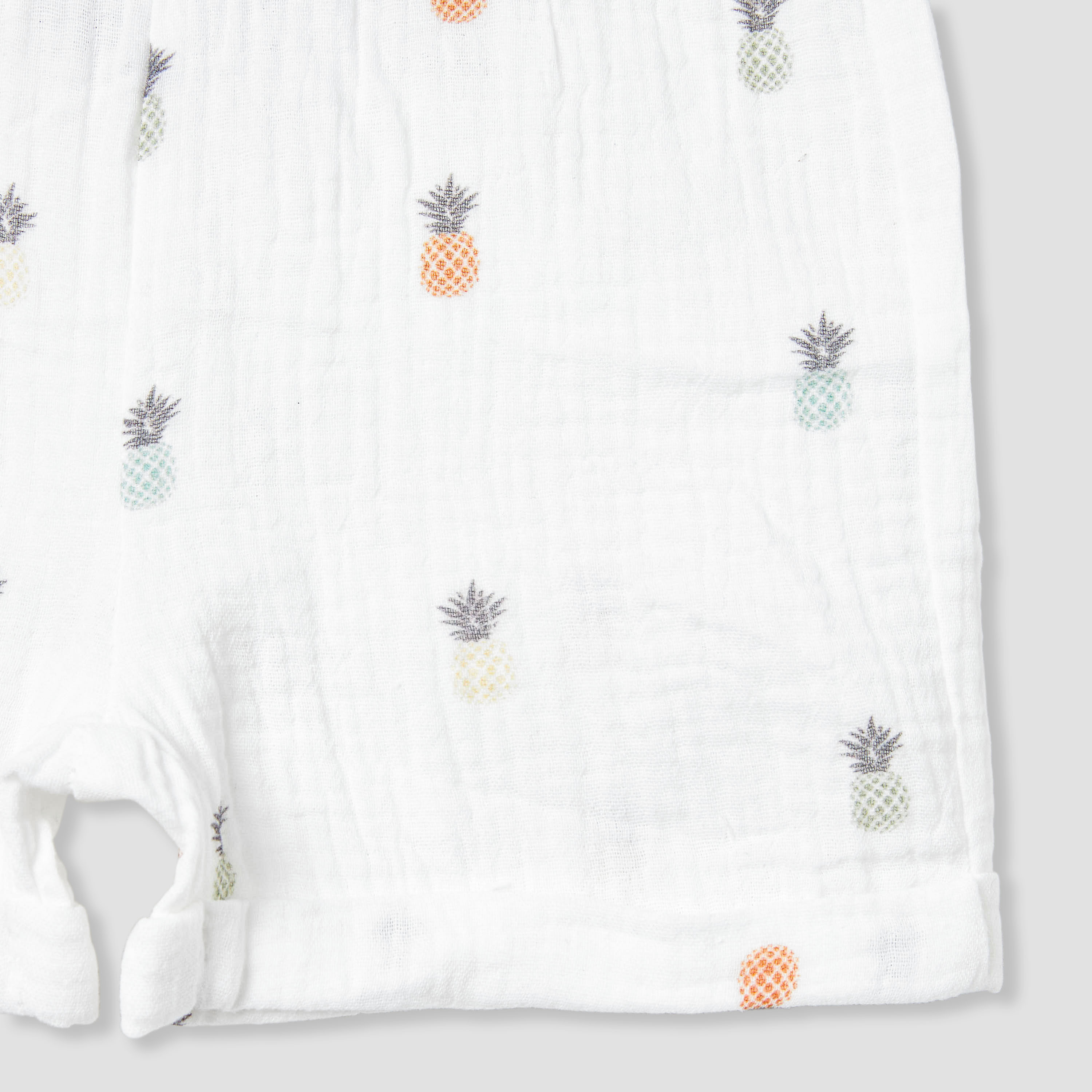 Juniors Boys Shirt and Shorts Set with Pineapple Print - Cotton - Short Sleeves - Collar-baby-boys-clothing-setsandcoords-image-7