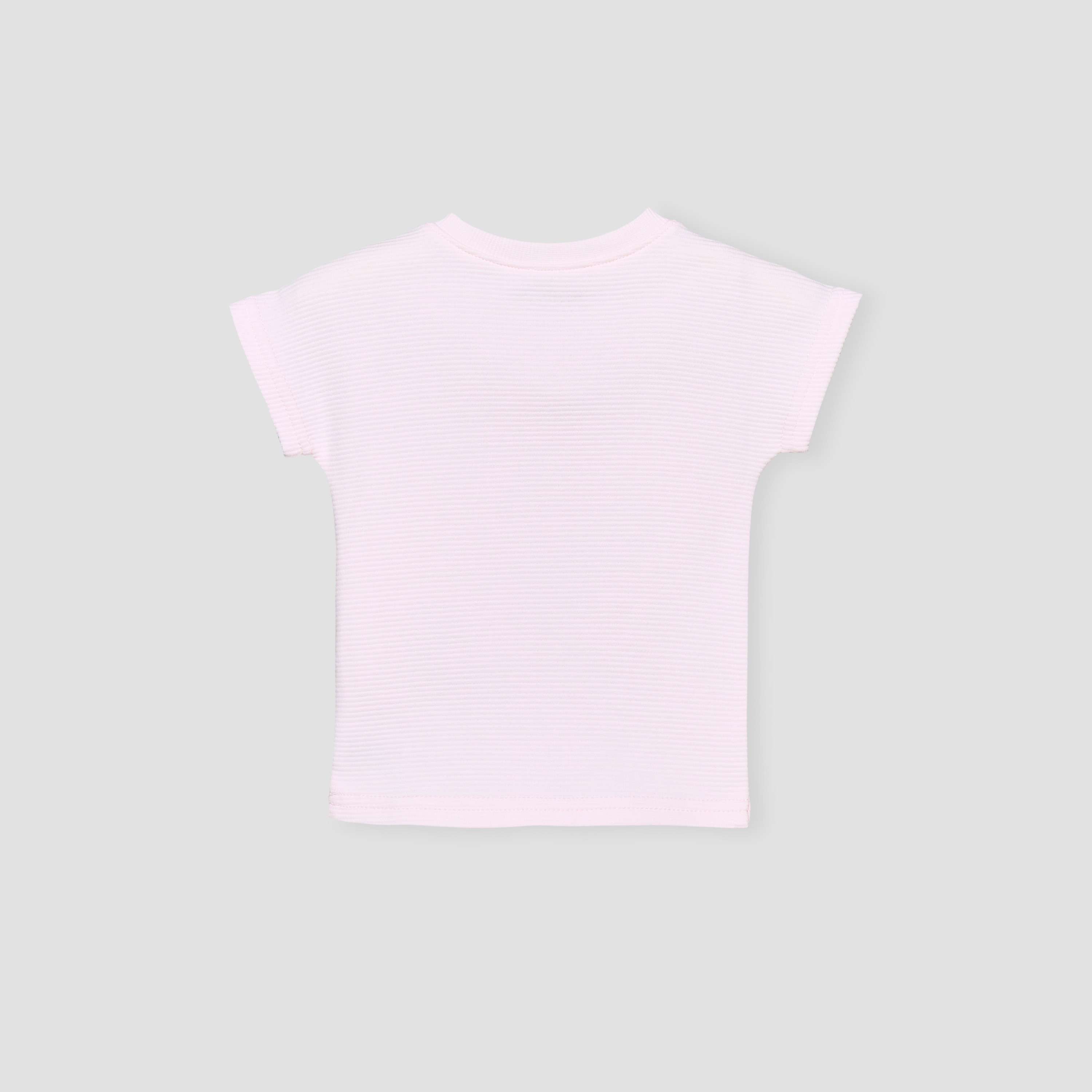 طقم شورت بخصر مطاطي ورباط وتيشيرت برقبة ضيقة وأكمام قصيرة من جونيورز-baby-girls-clothing-setsandcoords-image-5