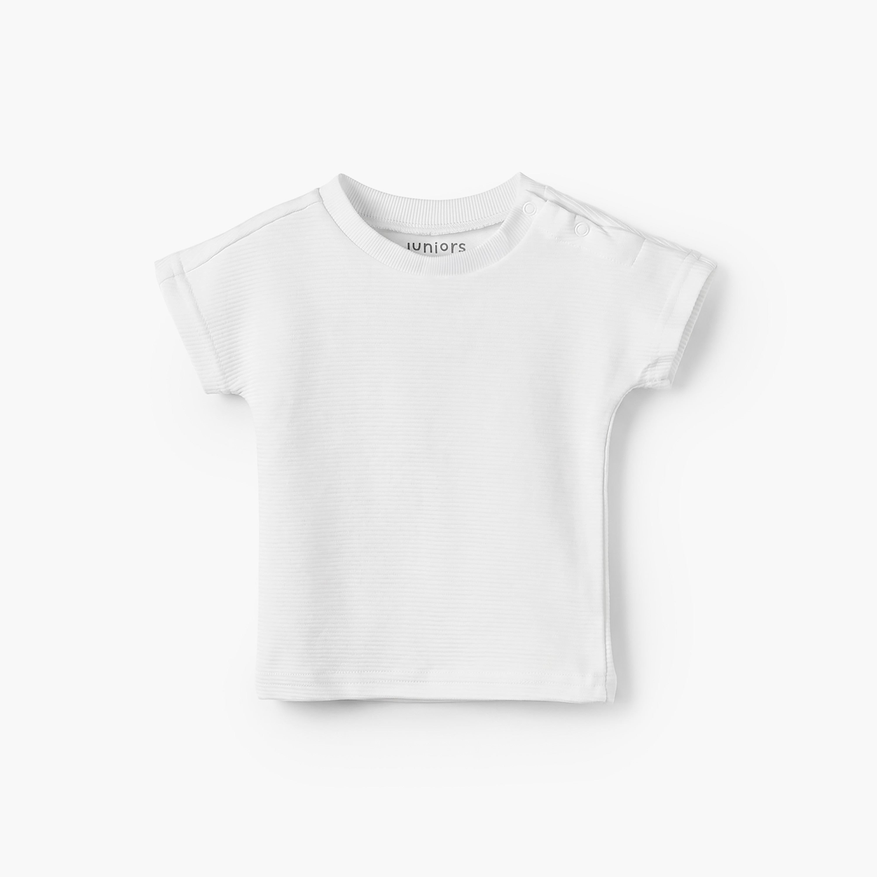 Juniors Crew Neck Short Sleeves T-shirt and Shorts Set with Textured Design-baby-boys-clothing-setsandcoords-image-3