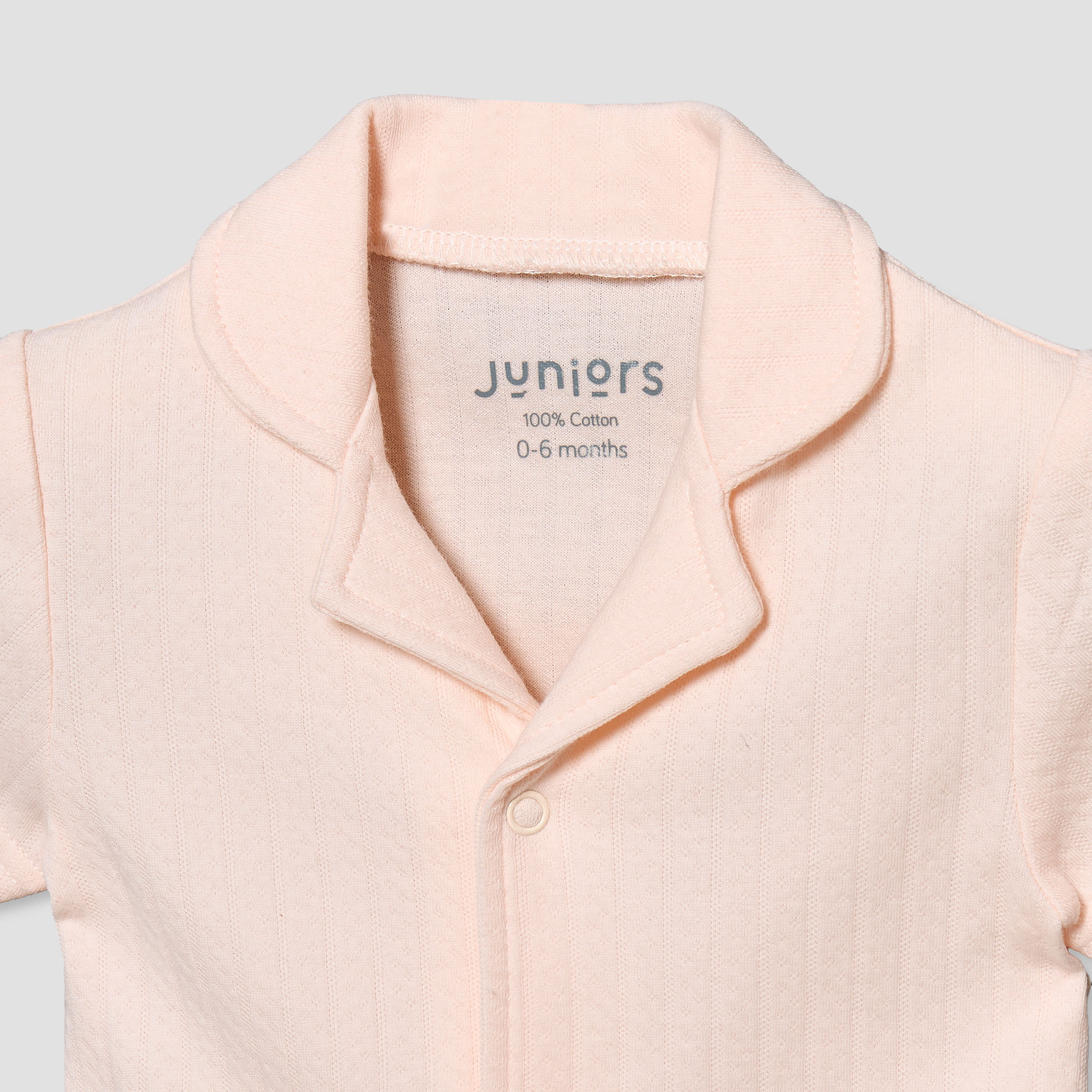 طقم بيجاما قطن بأكمام قصيرة وياقة عادية وبتصميم بارز من جونيورز-baby-girls-clothing-nightwear-pyjamasets-image-8