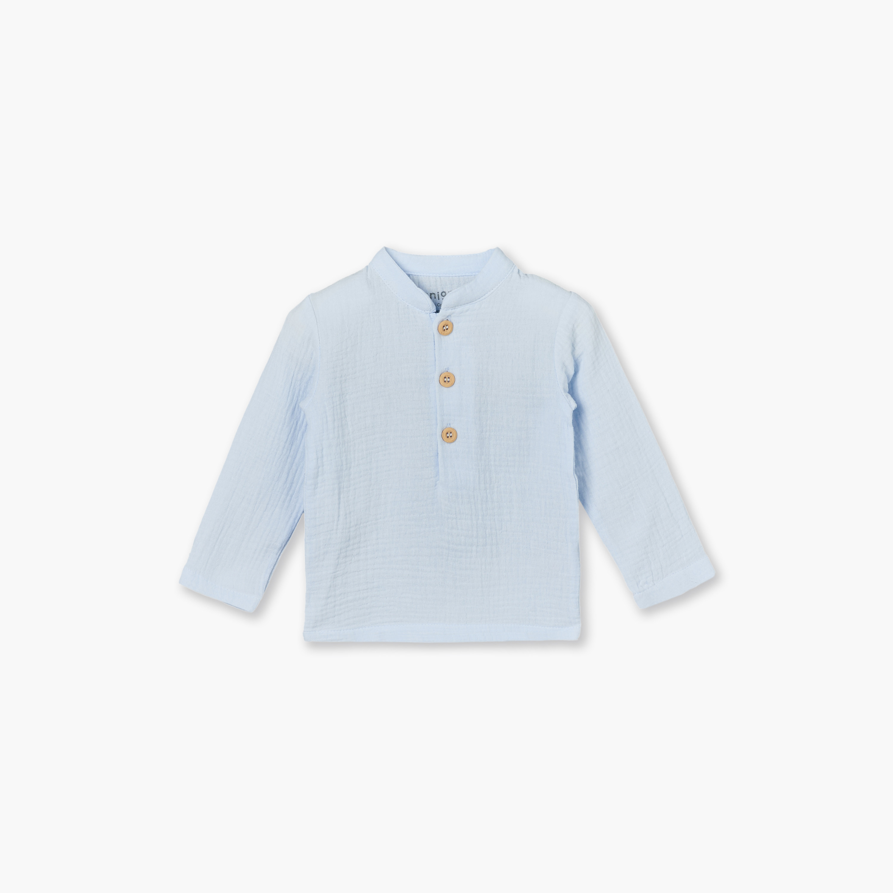 Juniors Cotton Henley Neck Long Sleeves Pyjama Set with Textured Design-baby-boys-clothing-nightwear-pyjamasets-image-2