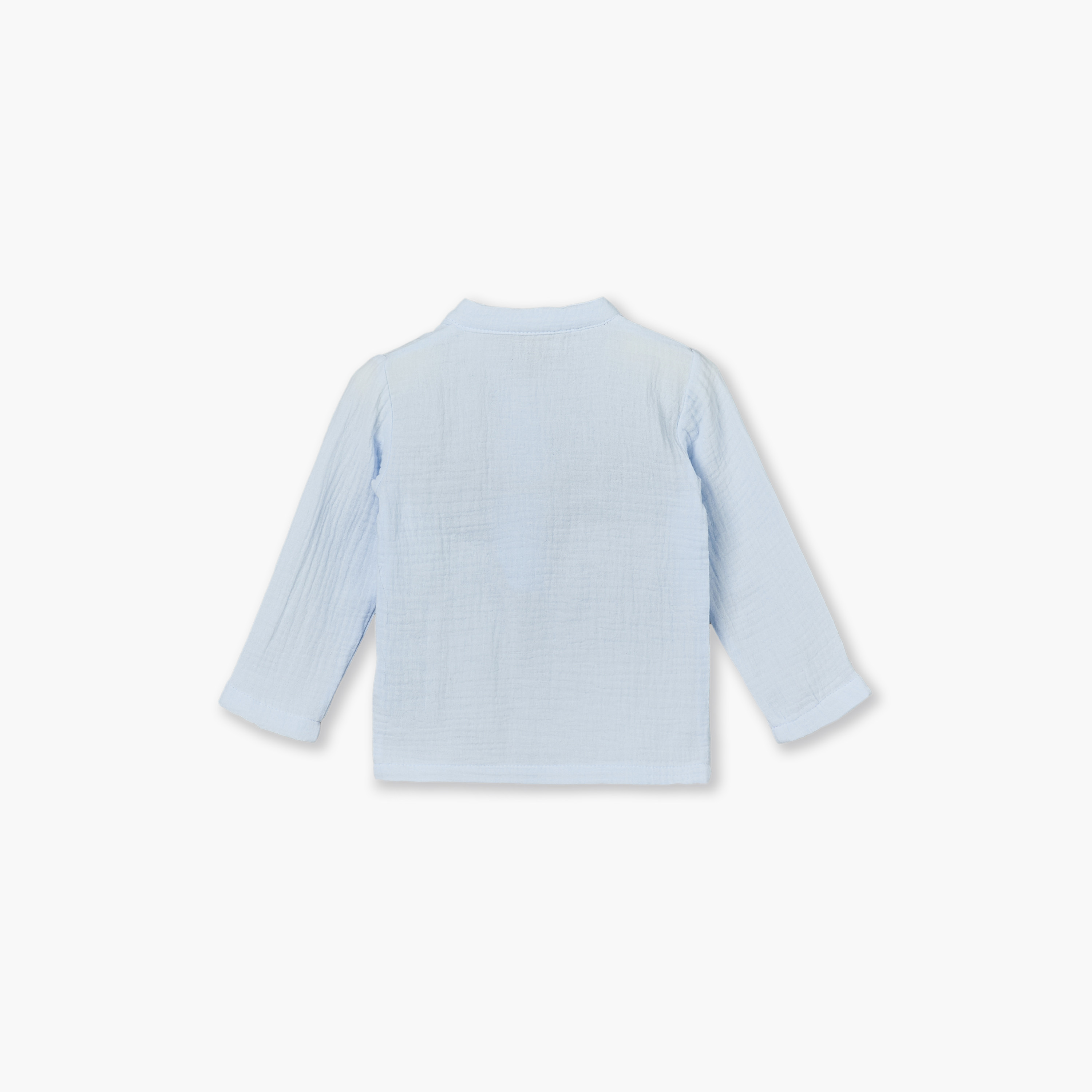 Juniors Cotton Henley Neck Long Sleeves Pyjama Set with Textured Design-baby-boys-clothing-nightwear-pyjamasets-image-3