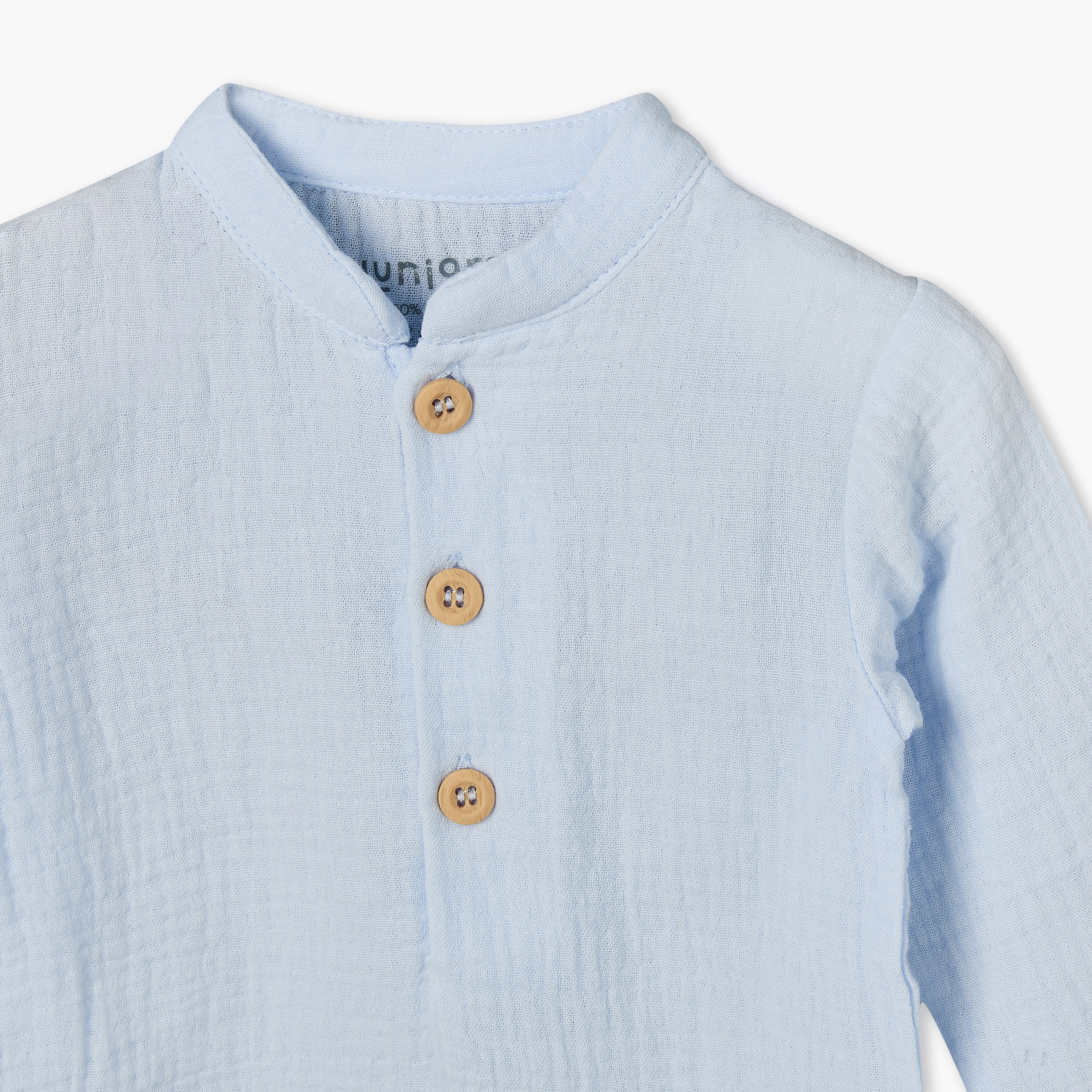 Juniors Cotton Henley Neck Long Sleeves Pyjama Set with Textured Design-baby-boys-clothing-nightwear-pyjamasets-image-6