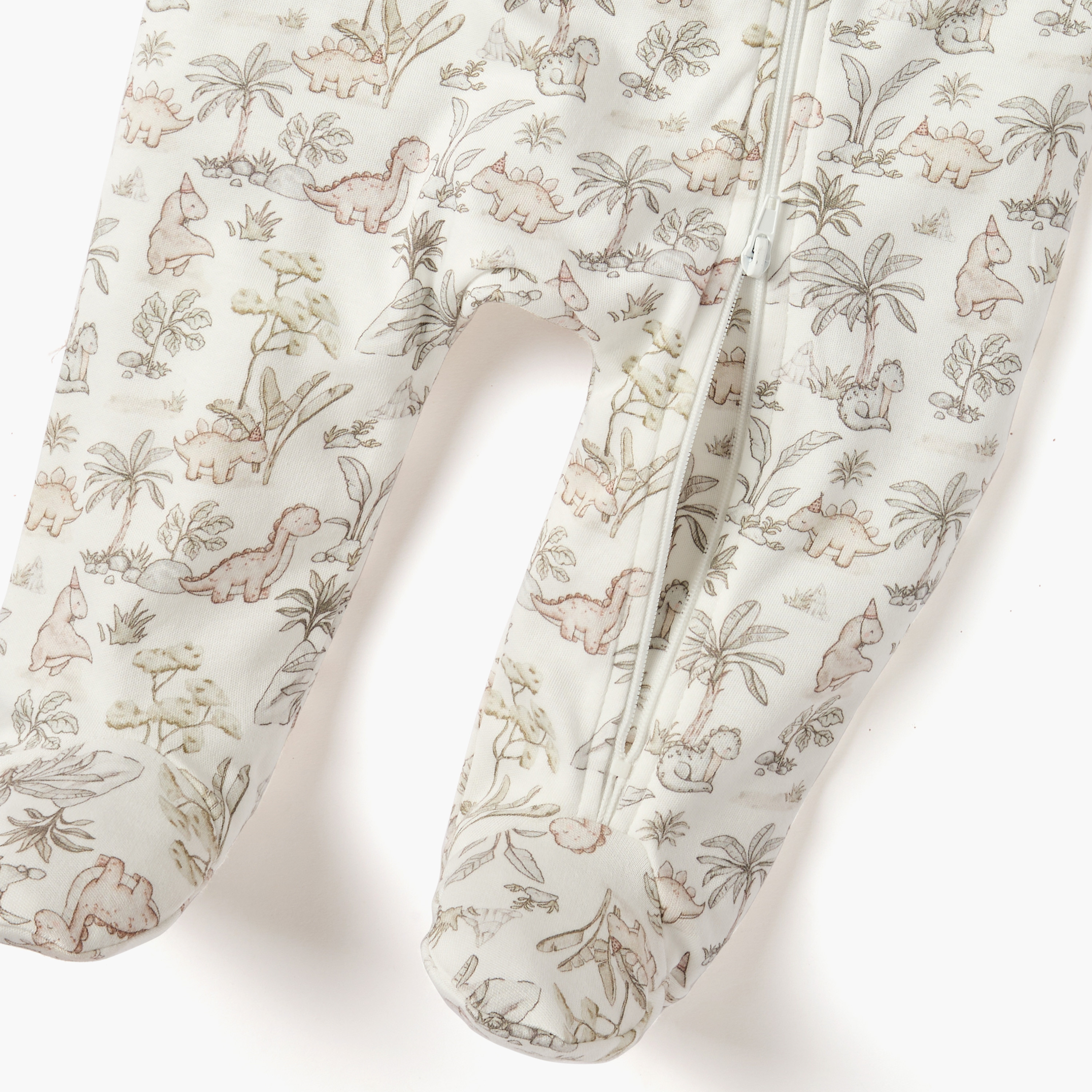 Juniors Dinosaur Print Sleepsuit with Collar and Zip Closure-baby-boys-clothing-nightwear-sleepsuits-image-4