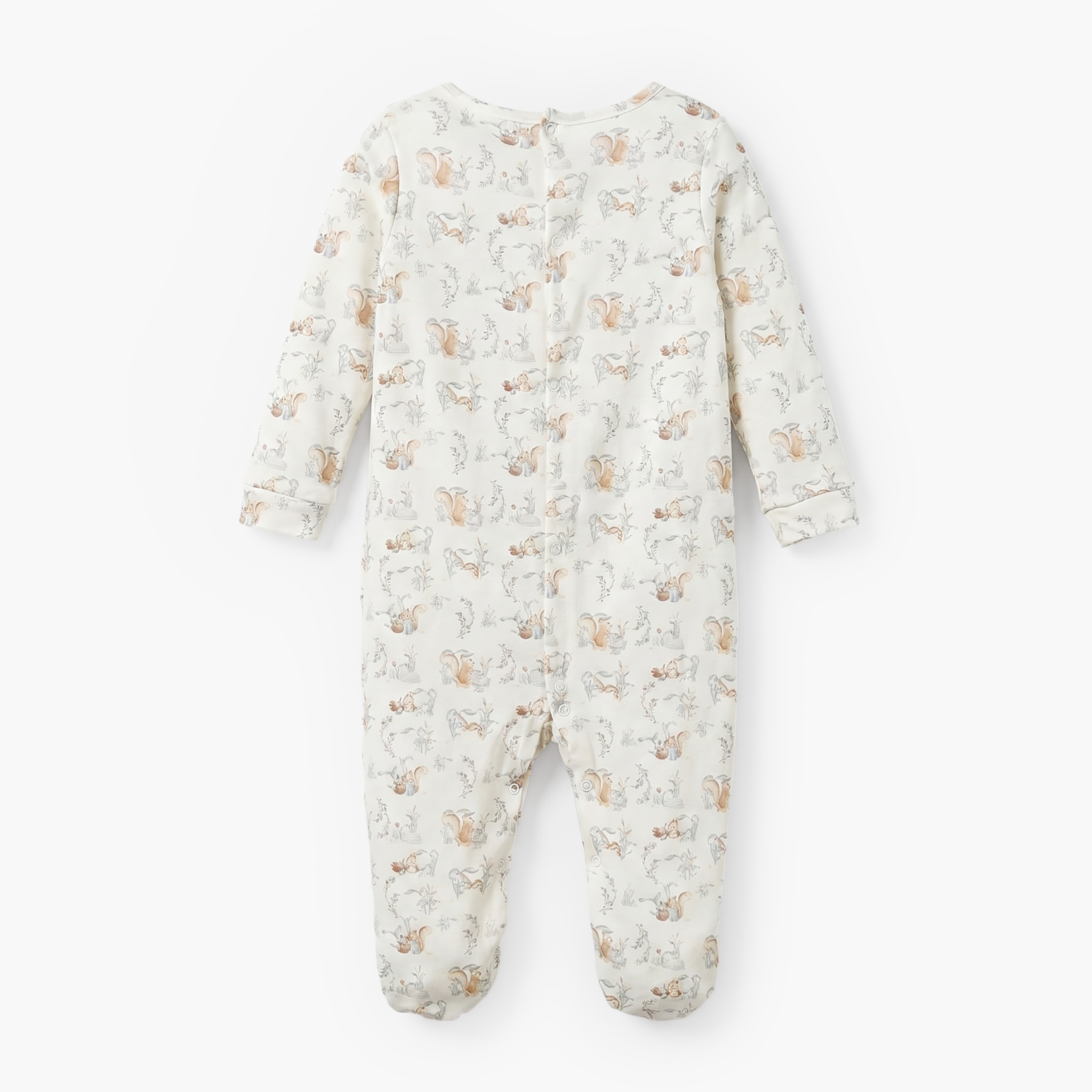 Juniors Rabbit Print Sleepsuit with Pintuck and Button Detail-baby-boys-clothing-nightwear-sleepsuits-image-4