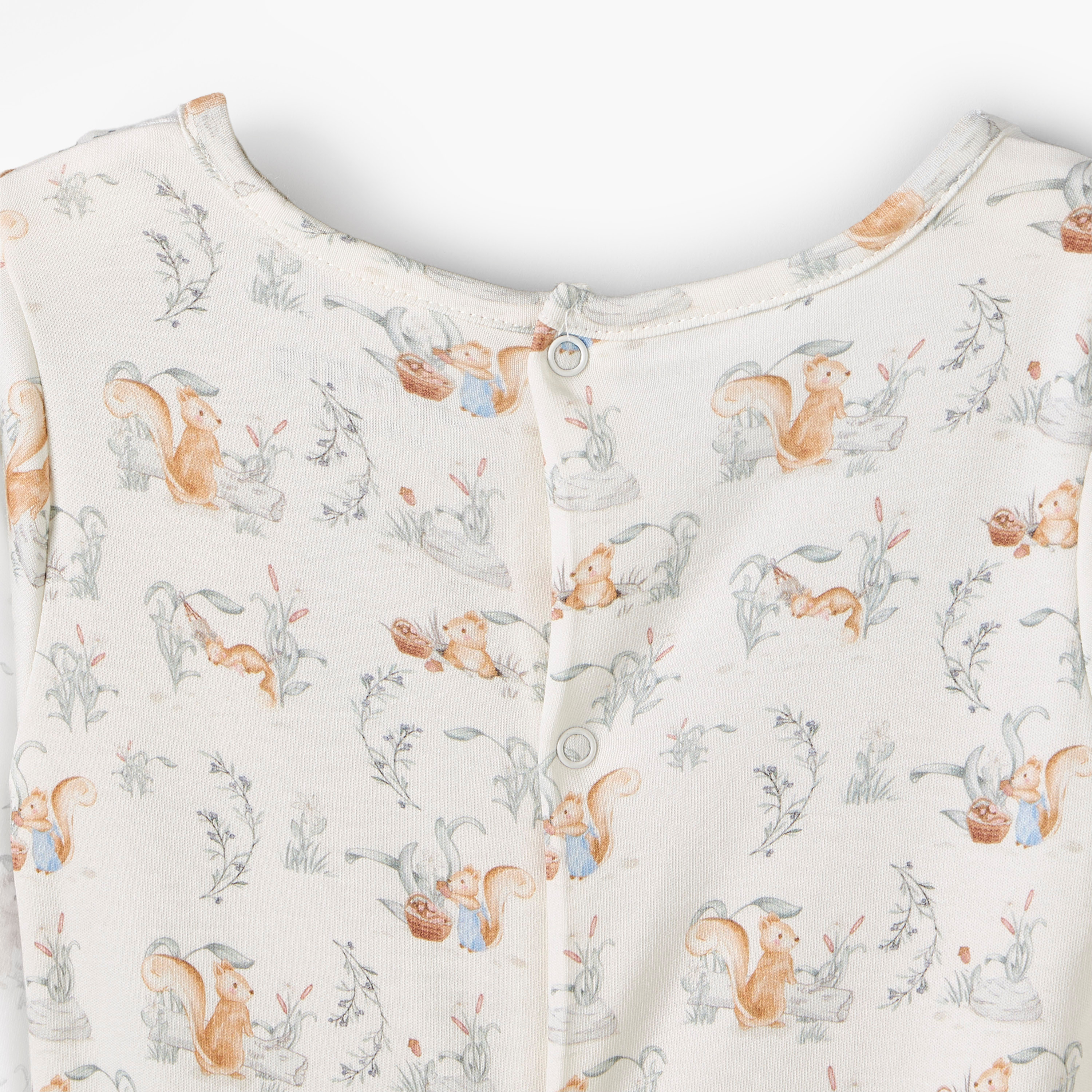 Juniors Rabbit Print Sleepsuit with Pintuck and Button Detail-baby-boys-clothing-nightwear-sleepsuits-image-6