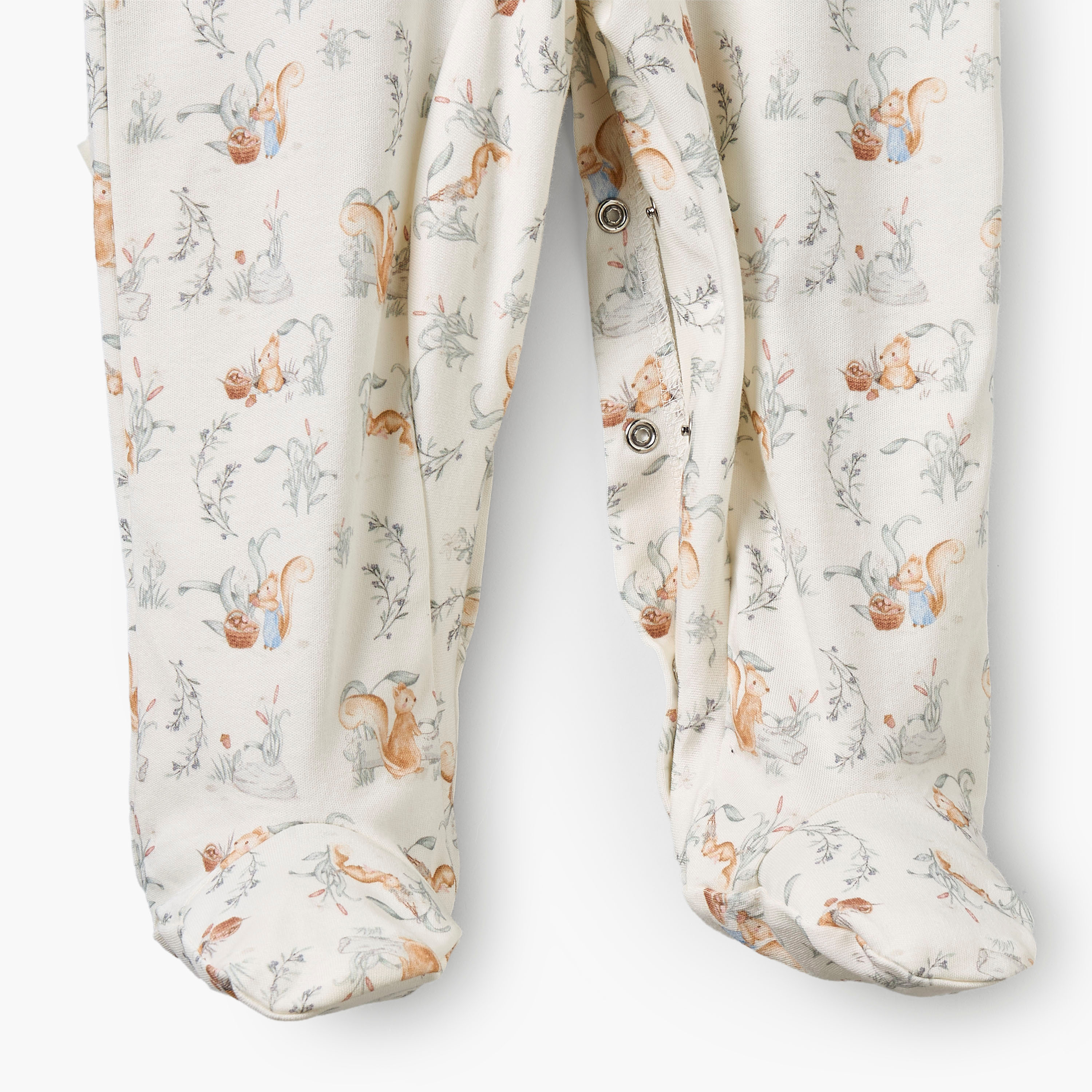 Juniors Rabbit Print Sleepsuit with Pintuck and Button Detail-baby-boys-clothing-nightwear-sleepsuits-image-7