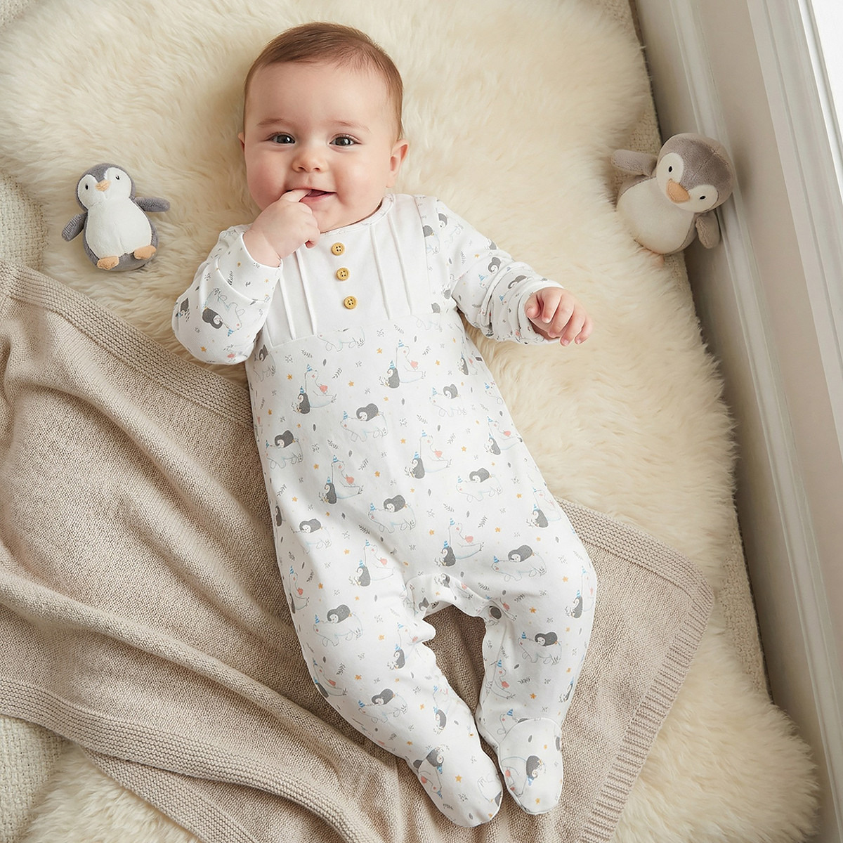 Juniors All-Over Print Closed Feet Sleepsuit with Long Sleeves - Set of 2-baby-boys-clothing-nightwear-sleepsuits-image-1