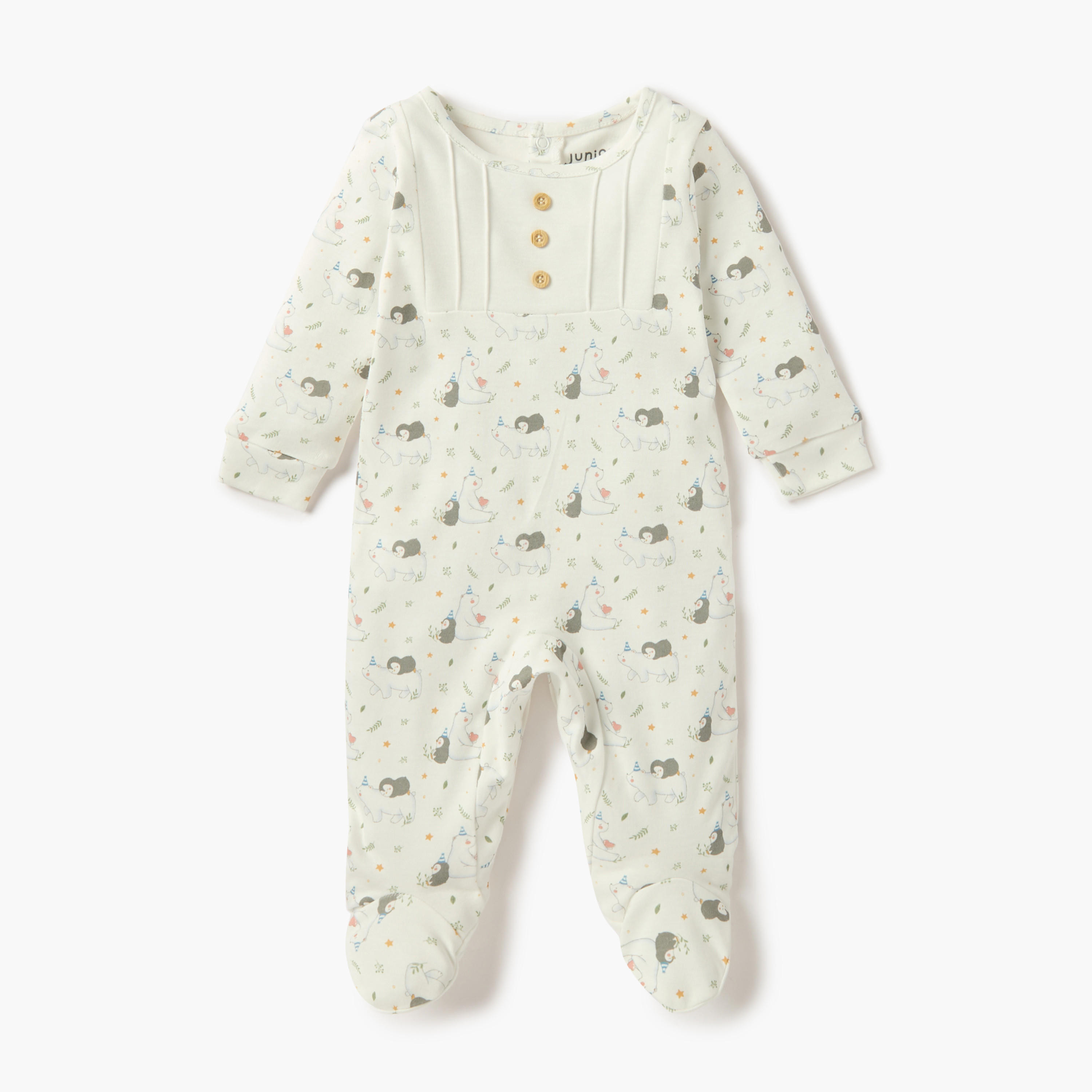Juniors All-Over Print Closed Feet Sleepsuit with Long Sleeves - Set of 2-baby-boys-clothing-nightwear-sleepsuits-image-4