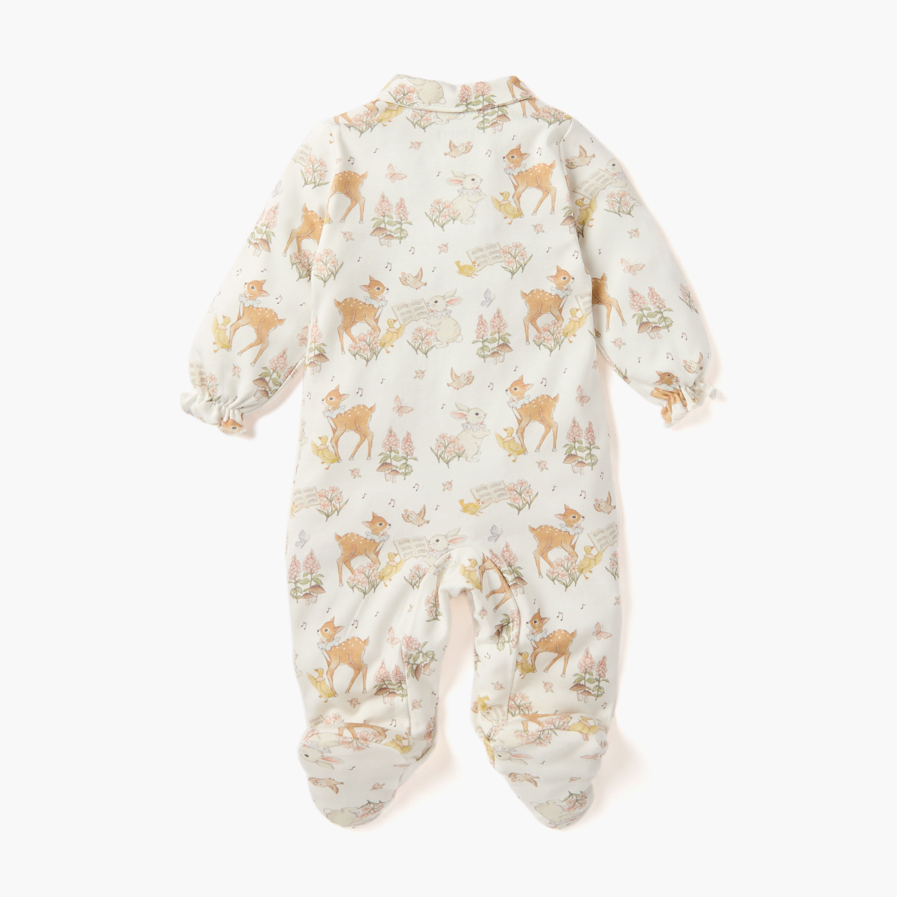Juniors Animal Print Sleepsuit with Collar and Long Sleeves-baby-girls-clothing-nightwear-sleepsuits-image-2