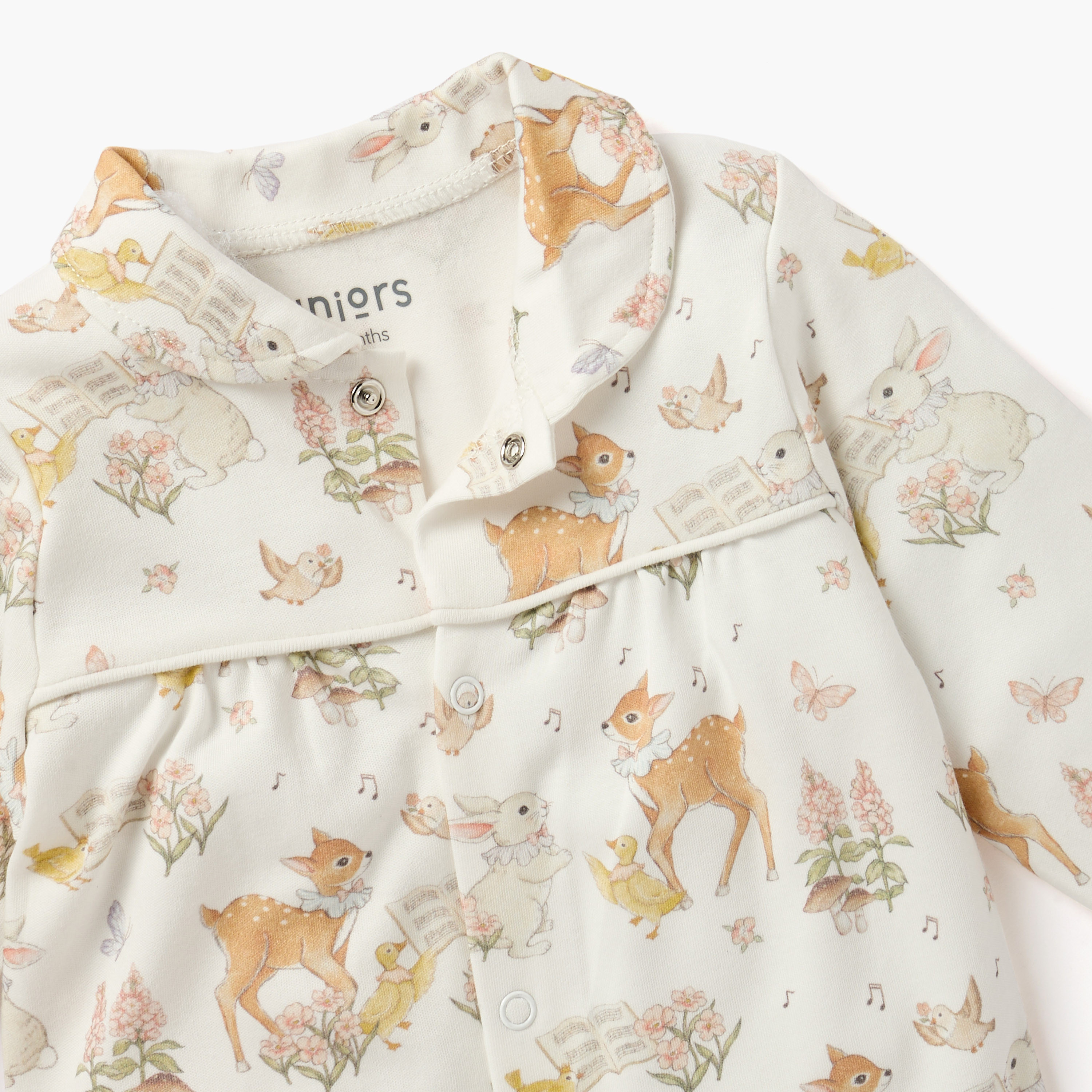 Juniors Animal Print Sleepsuit with Collar and Long Sleeves-baby-girls-clothing-nightwear-sleepsuits-image-3