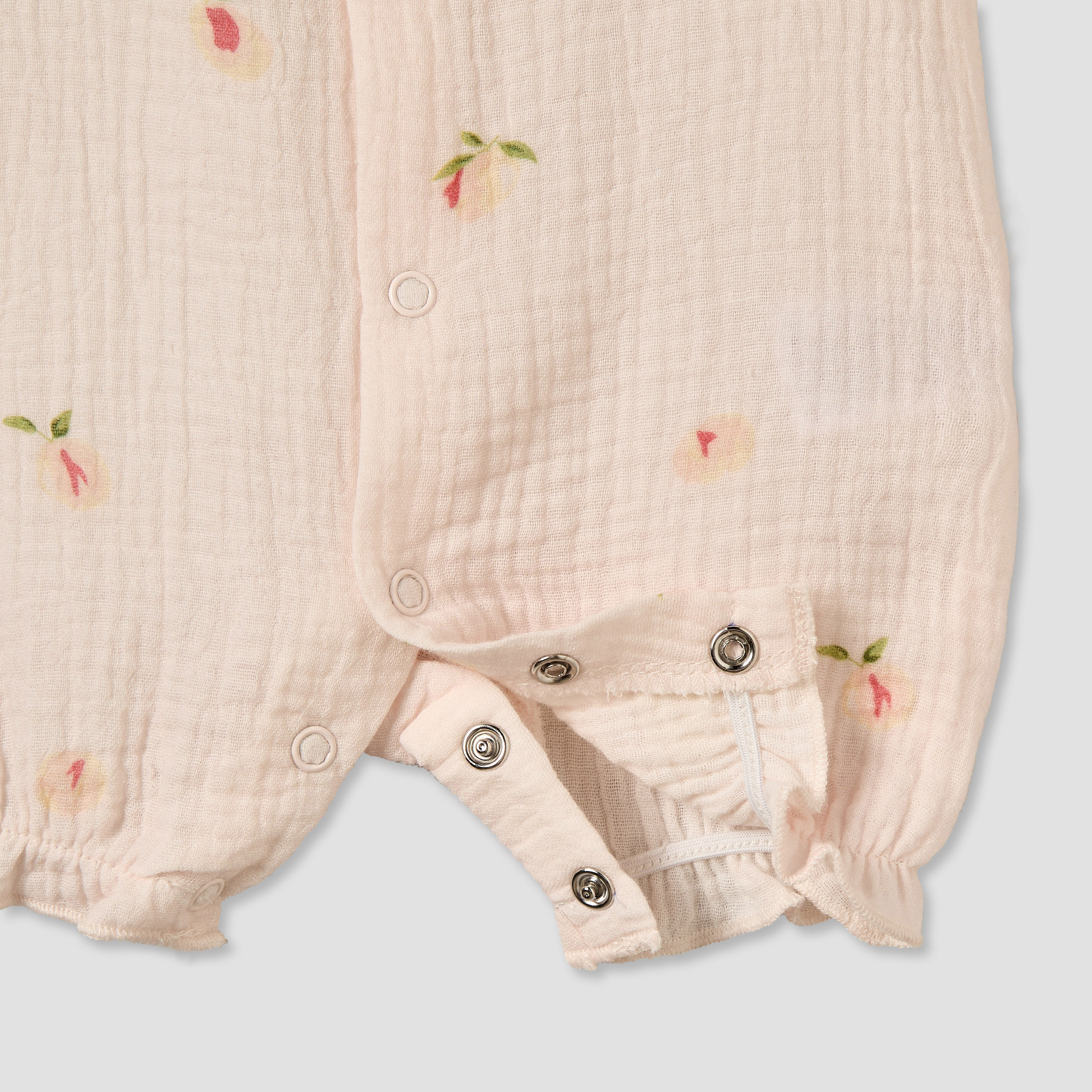 Juniors Crew Neck Short Sleeves Romper with Snap Button Closure-baby-girls-clothing-rompers-image-5