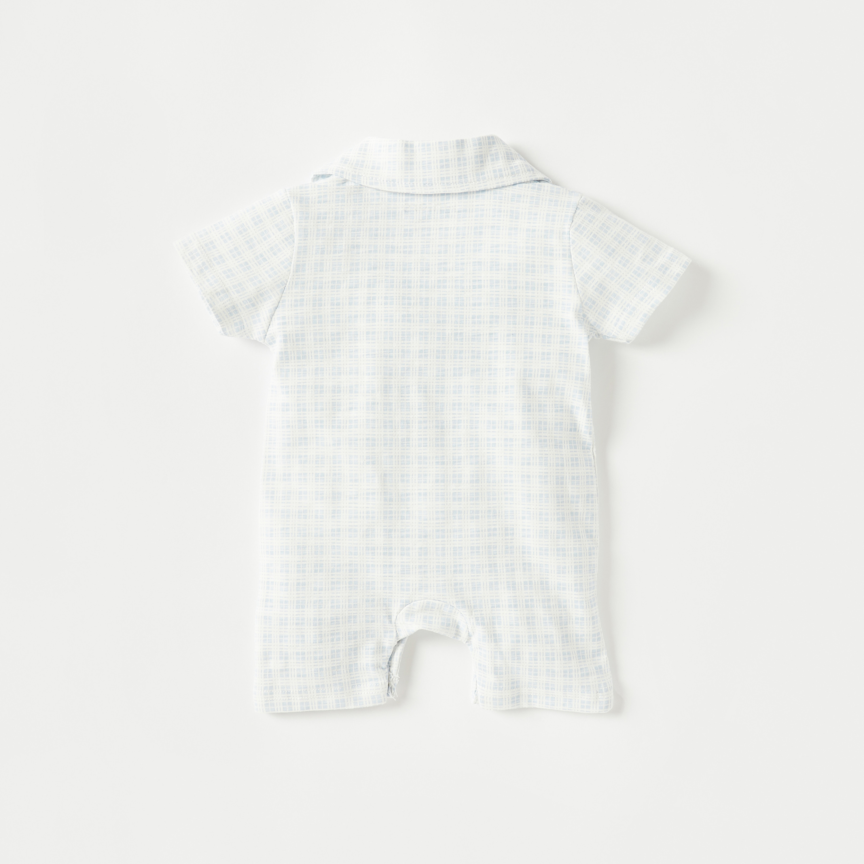 Juniors Checked Romper with Short Sleeves-baby-girls-clothing-rompers-image-2