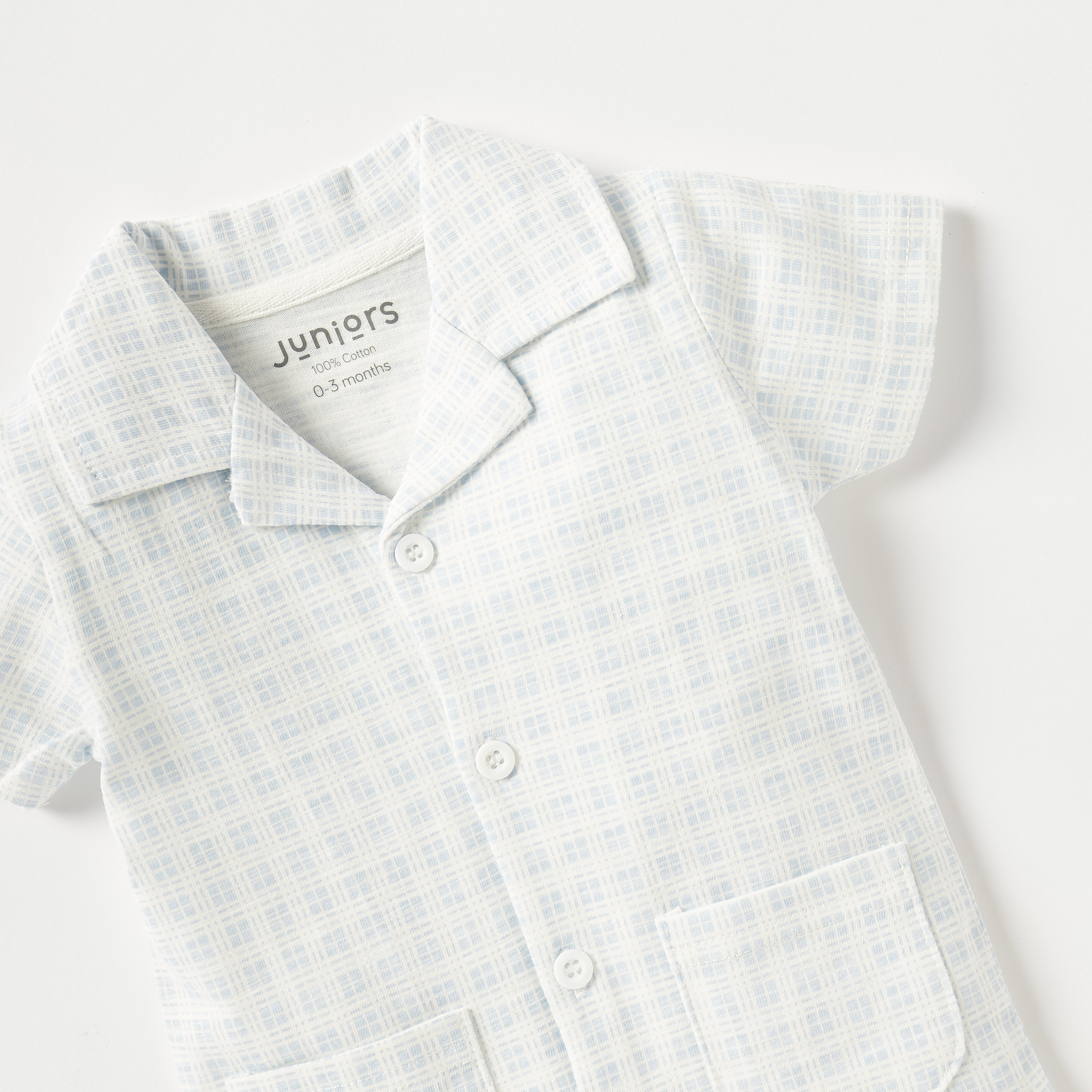 Juniors Checked Romper with Short Sleeves-baby-girls-clothing-rompers-image-3