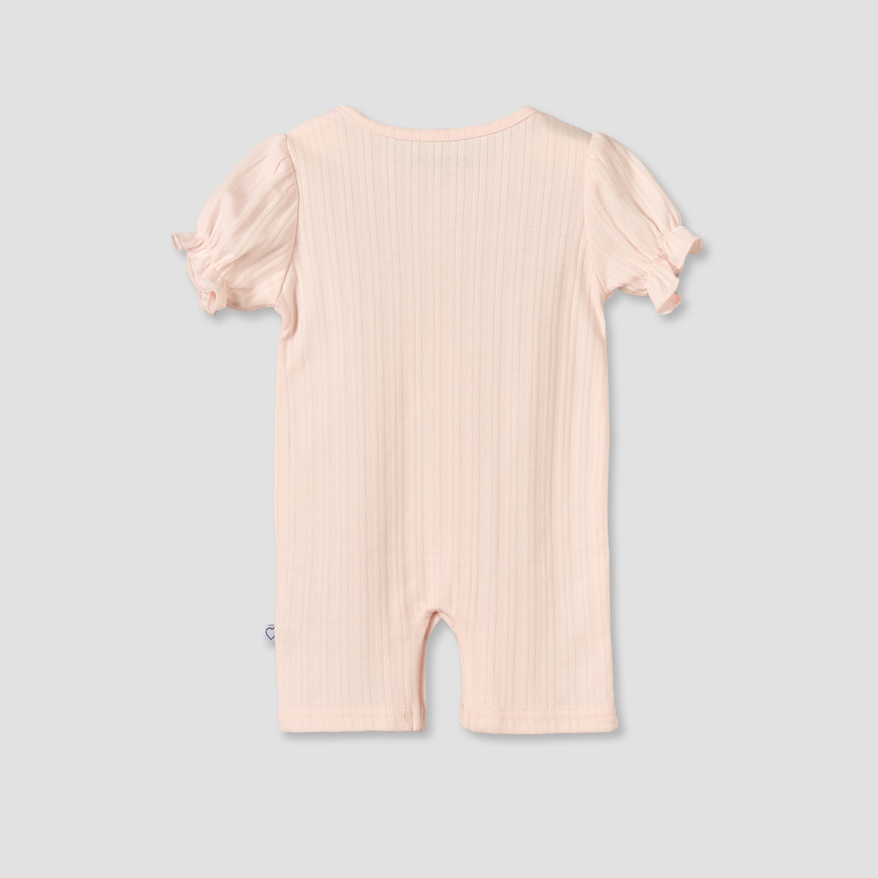 Juniors Crew Neck Short Sleeves Romper with Snap Button Closure-baby-girls-clothing-rompers-image-3