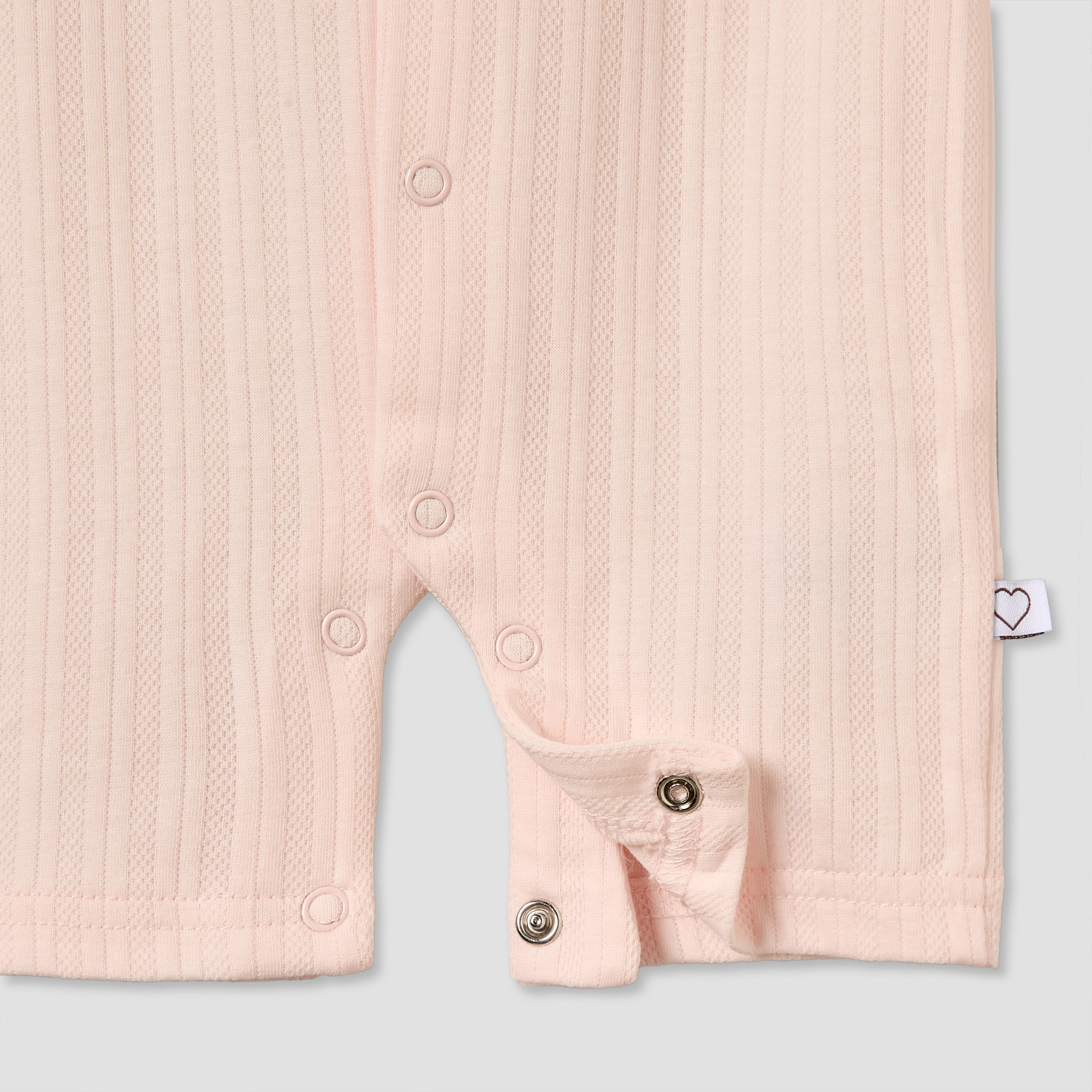 Juniors Crew Neck Short Sleeves Romper with Snap Button Closure-baby-girls-clothing-rompers-image-5