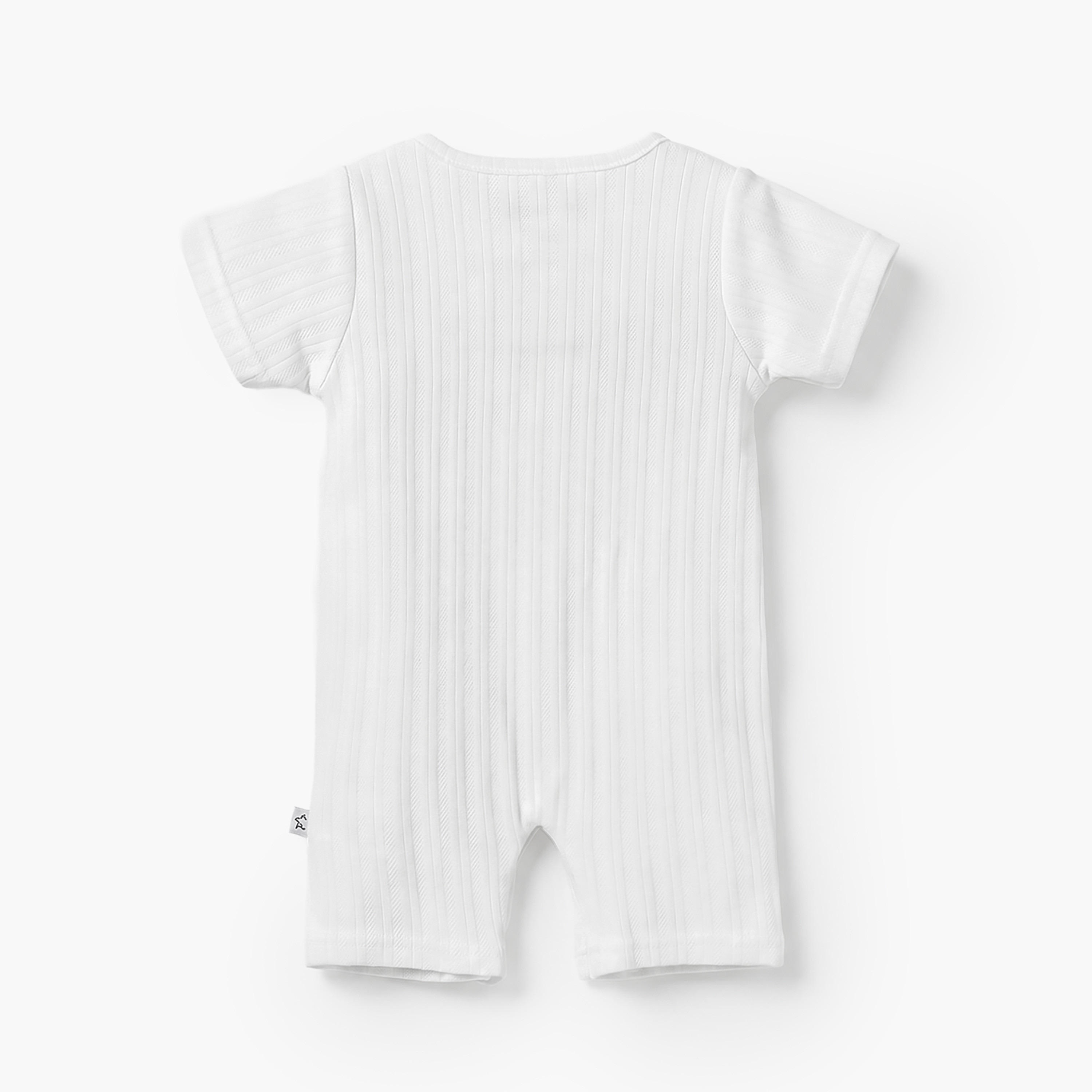 Juniors Crew Neck Short Sleeves Romper with Ribbed Design-baby-boys-clothing-rompers-image-3