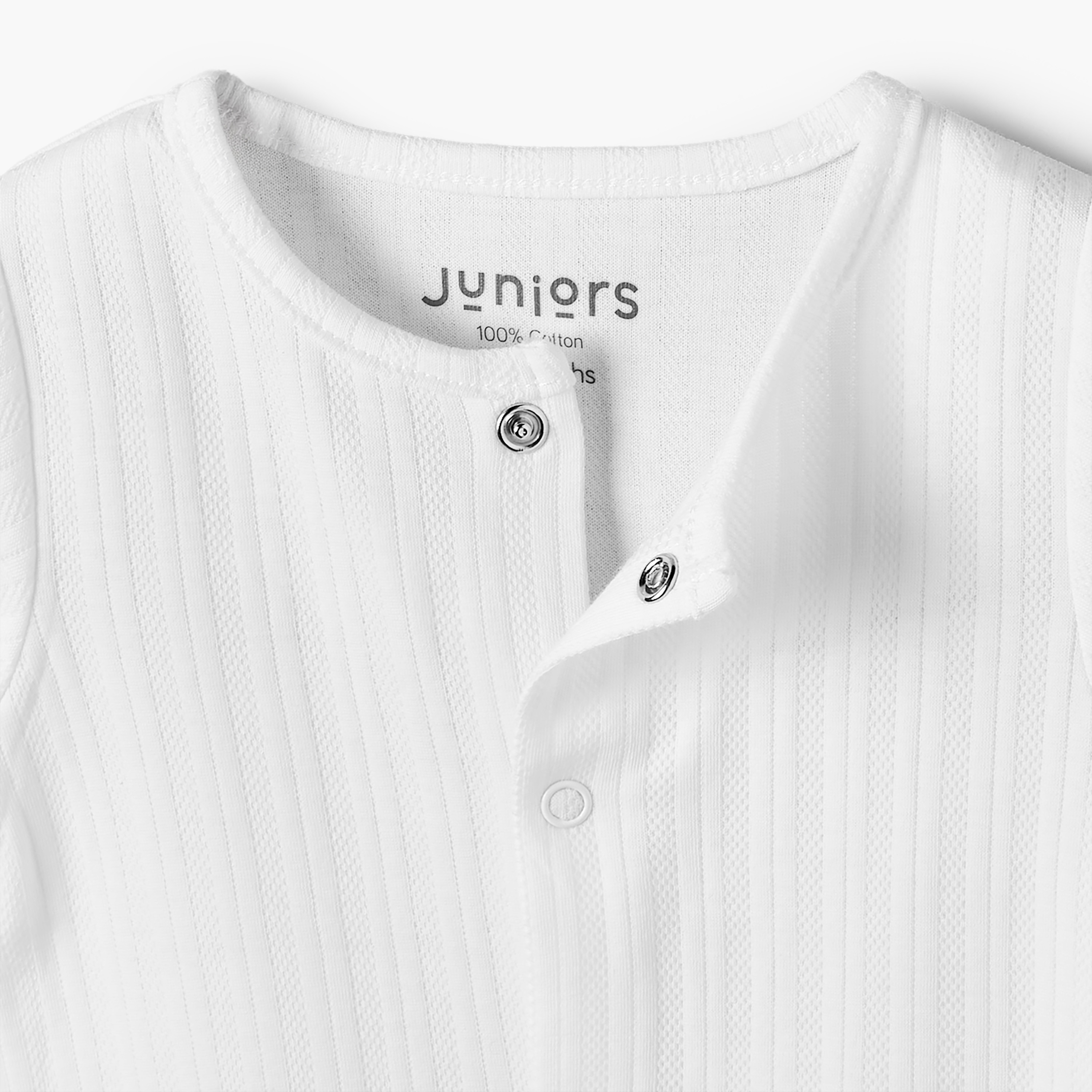 Juniors Crew Neck Short Sleeves Romper with Ribbed Design-baby-boys-clothing-rompers-image-4