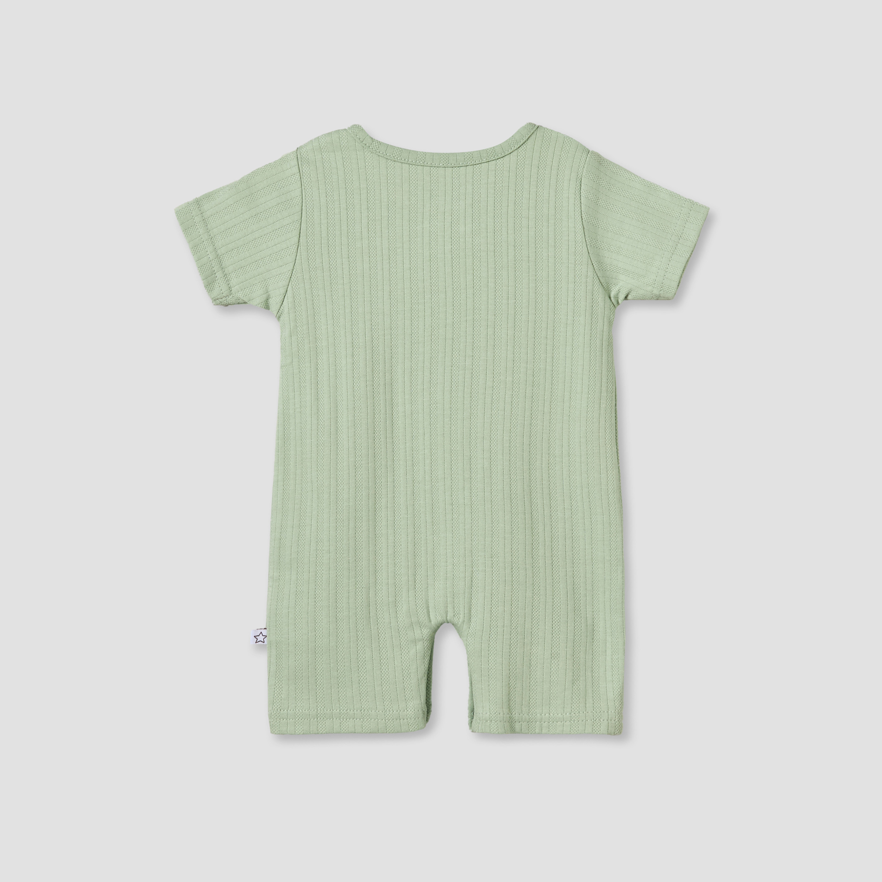 Juniors Crew Neck Short Sleeves Romper with Snap Button Closure-baby-boys-clothing-rompers-image-2
