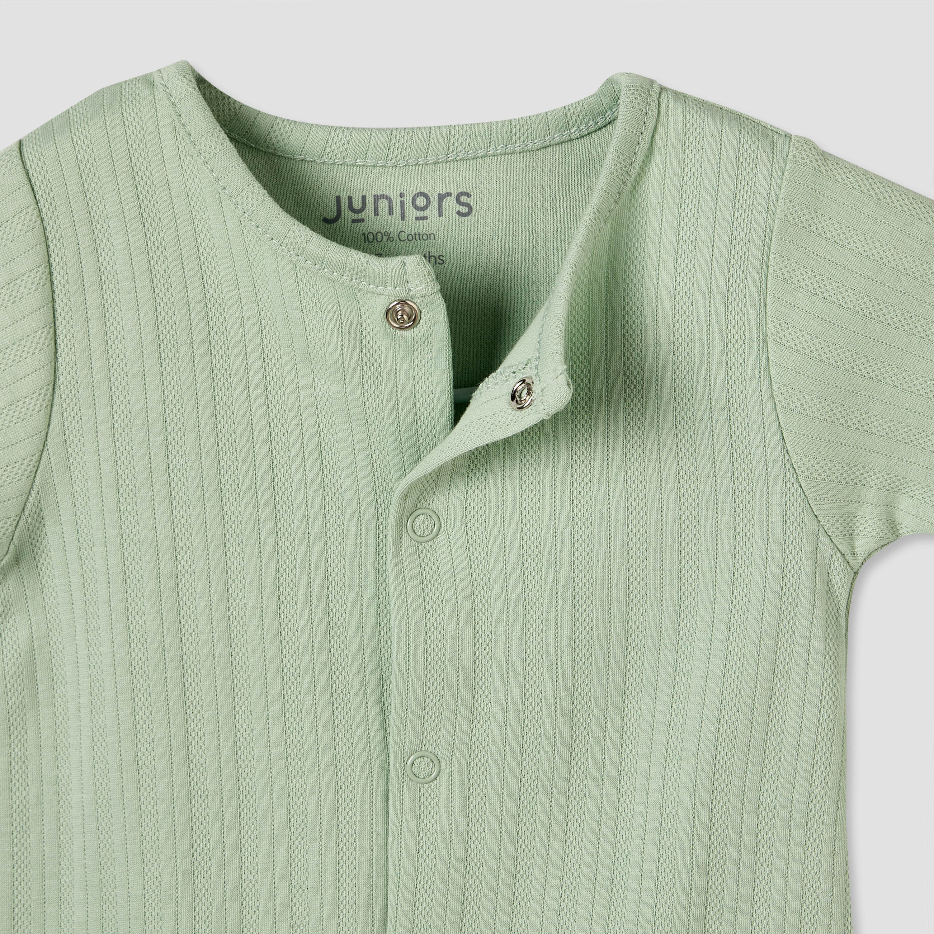 Juniors Crew Neck Short Sleeves Romper with Snap Button Closure-baby-boys-clothing-rompers-image-3