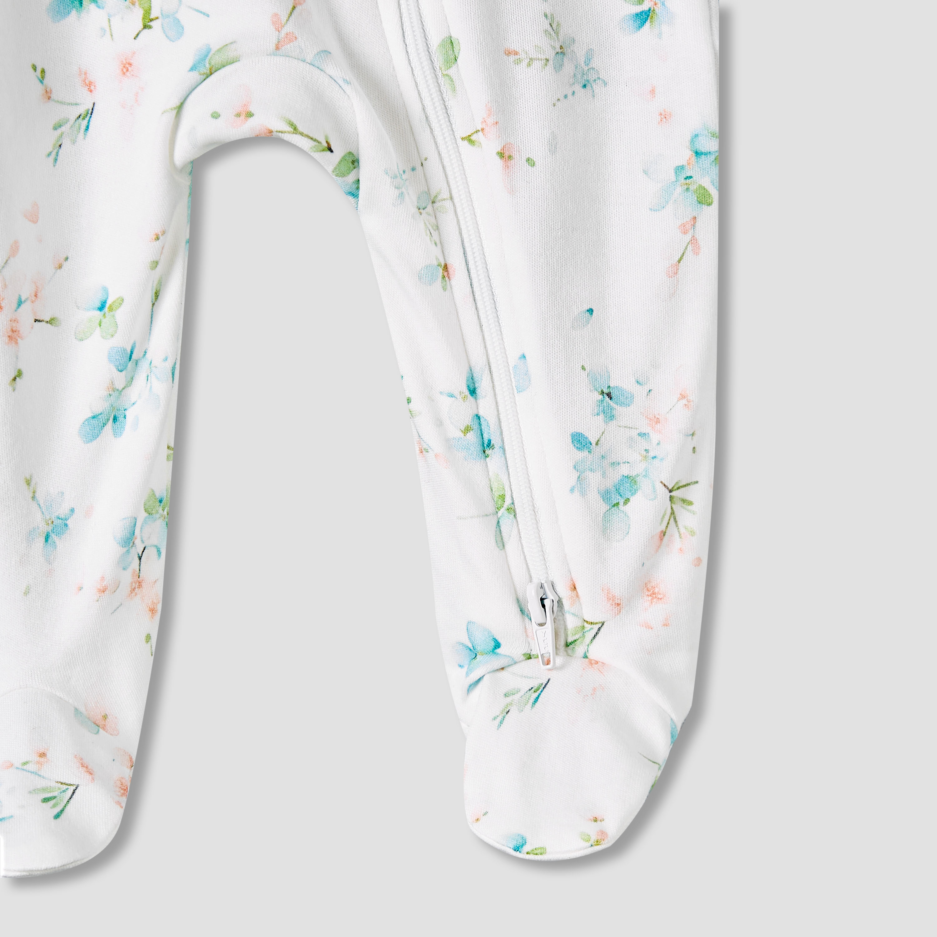 Juniors Bamboo Cotton Collared Long Sleeves Sleepsuit with Floral Print-baby-girls-clothing-nightwear-sleepsuits-image-5