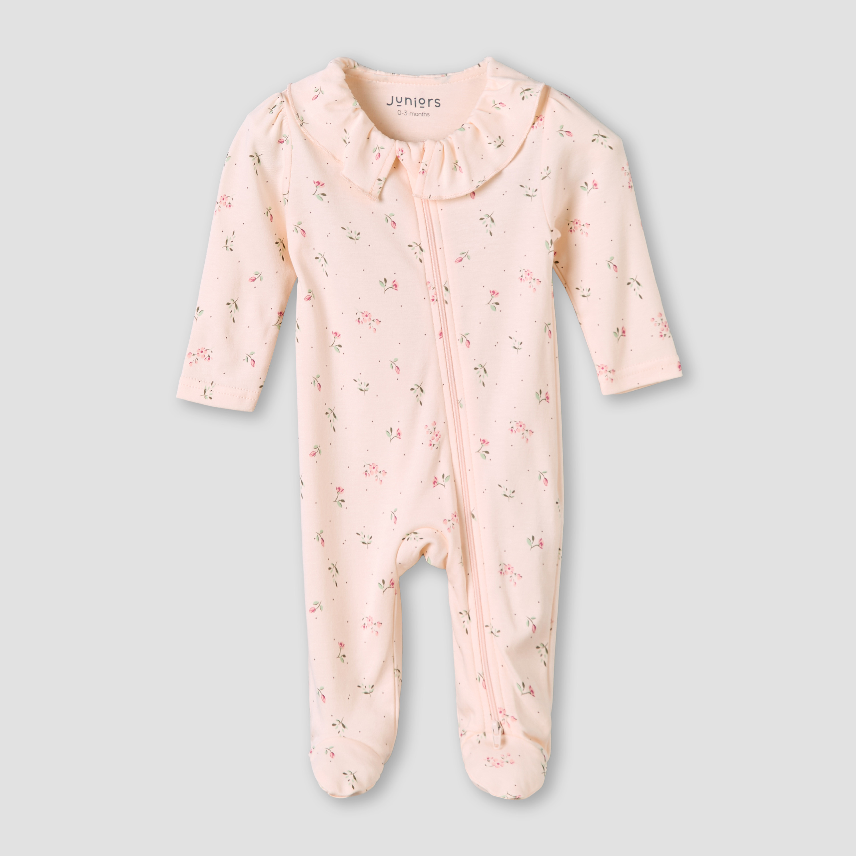 Juniors Bamboo Cotton Collared Long Sleeve Sleepsuit with Floral Print-baby-girls-clothing-nightwear-sleepsuits-image-2