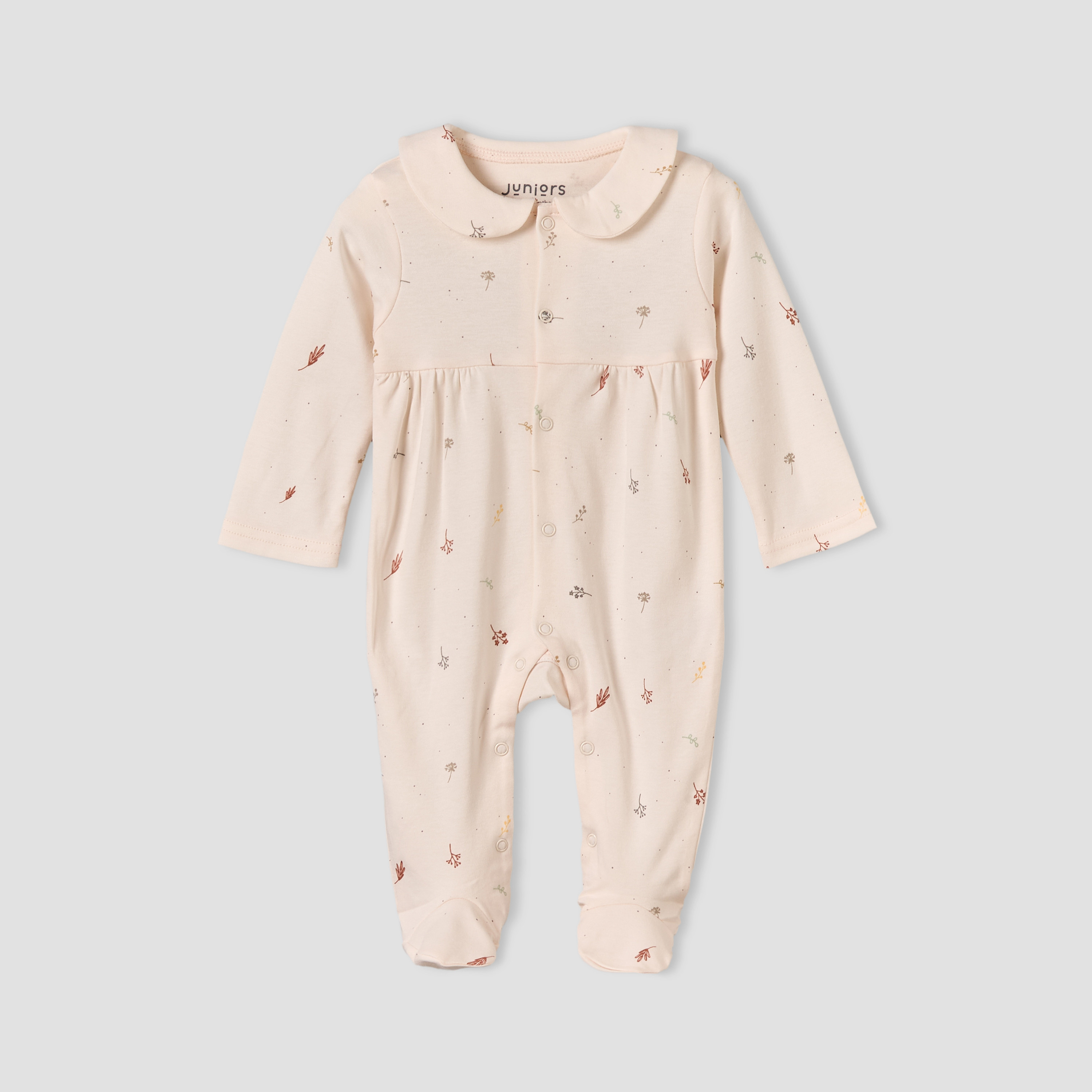 بدلة نوم قطن بياقة وأكمام طويلة وطبعات من جونيورز-baby-girls-clothing-nightwear-sleepsuits-image-2