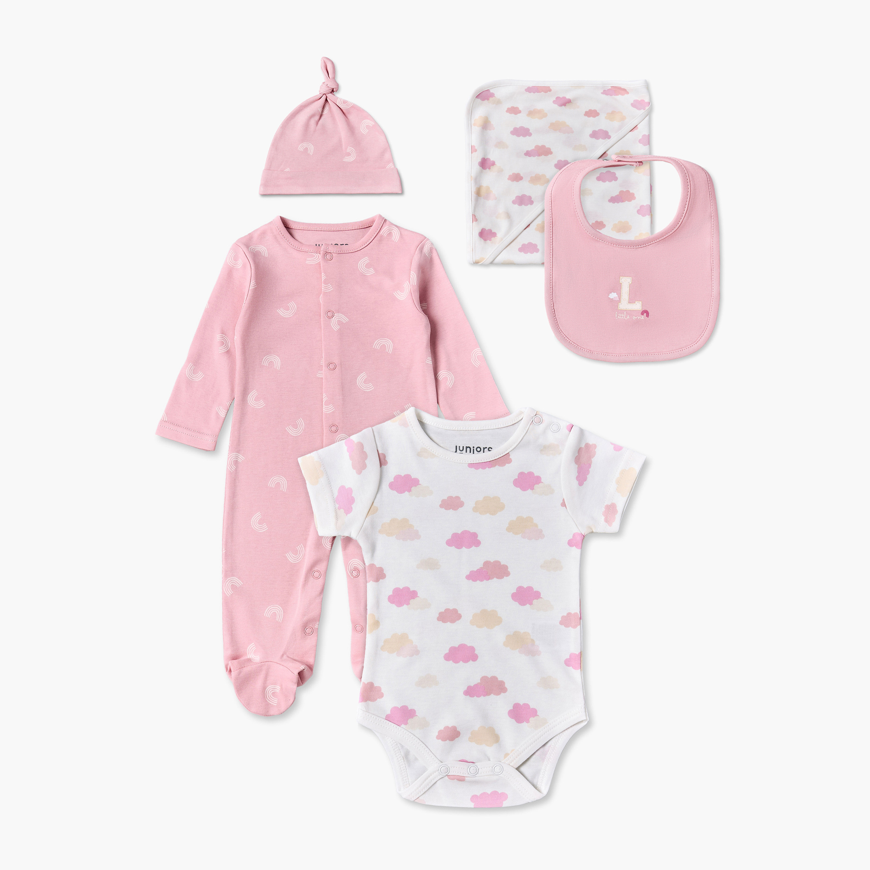 Set of 5 Juniors Clothing Gift Set with Cute Print-baby-girls-clothing-setsandcoords-image-1
