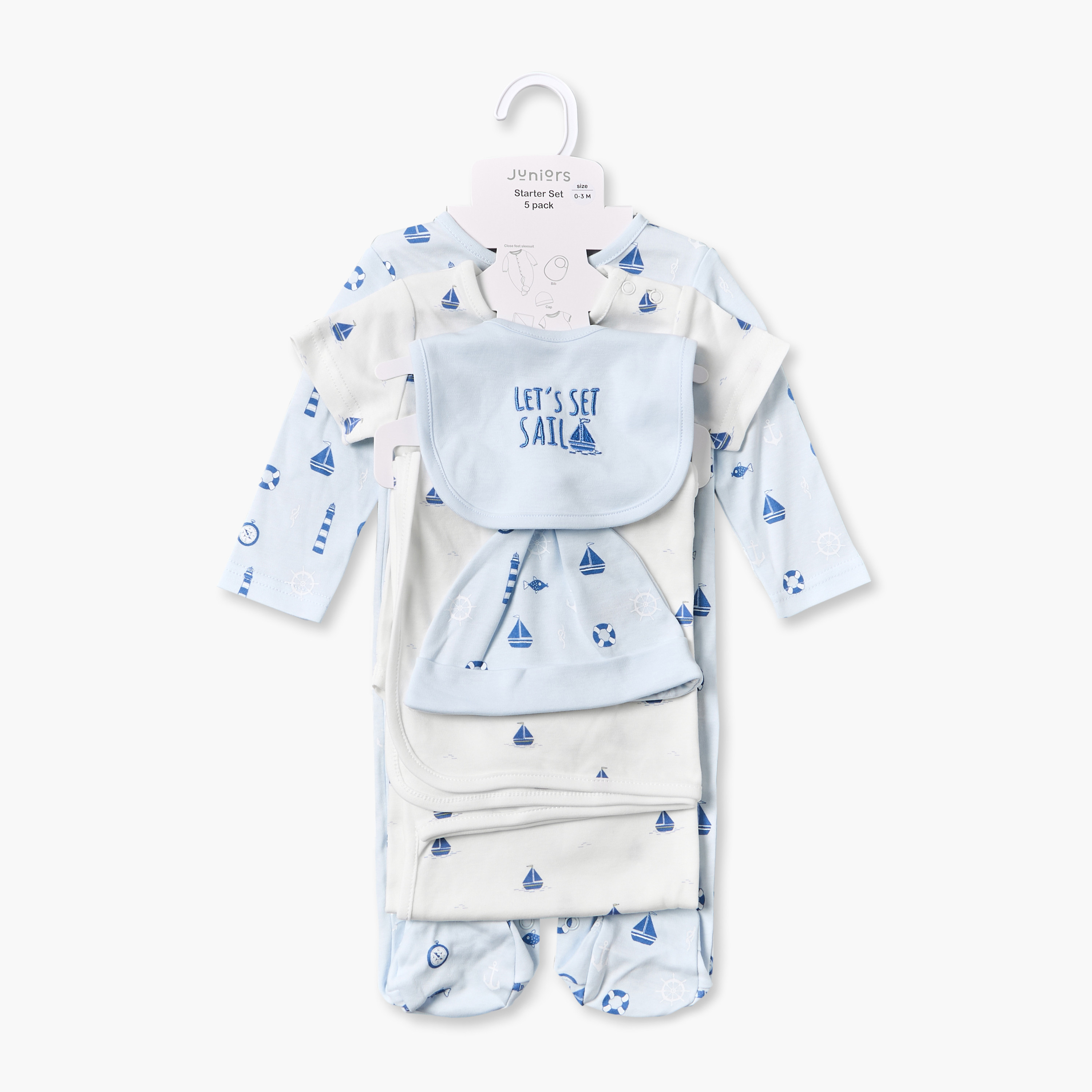 طقم من 5 - طقم هدايا ملابس بطبعات من جونيورز-baby-boys-clothing-setsandcoords-image-1