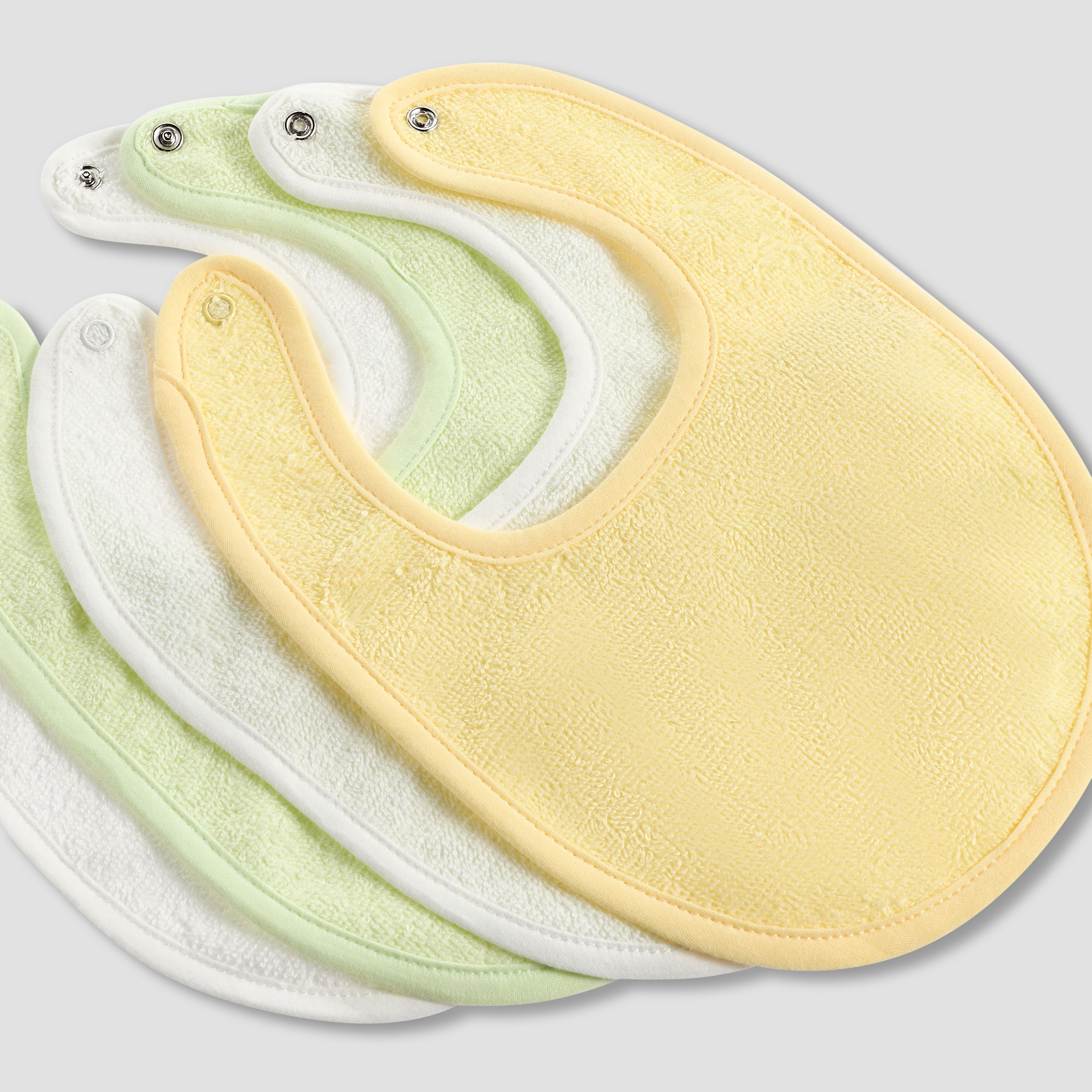 مريلة أطفال بأزرار إغلاق كبس من جونيورز - عبوة 4 قطع-baby-feeding-bibs-image-5