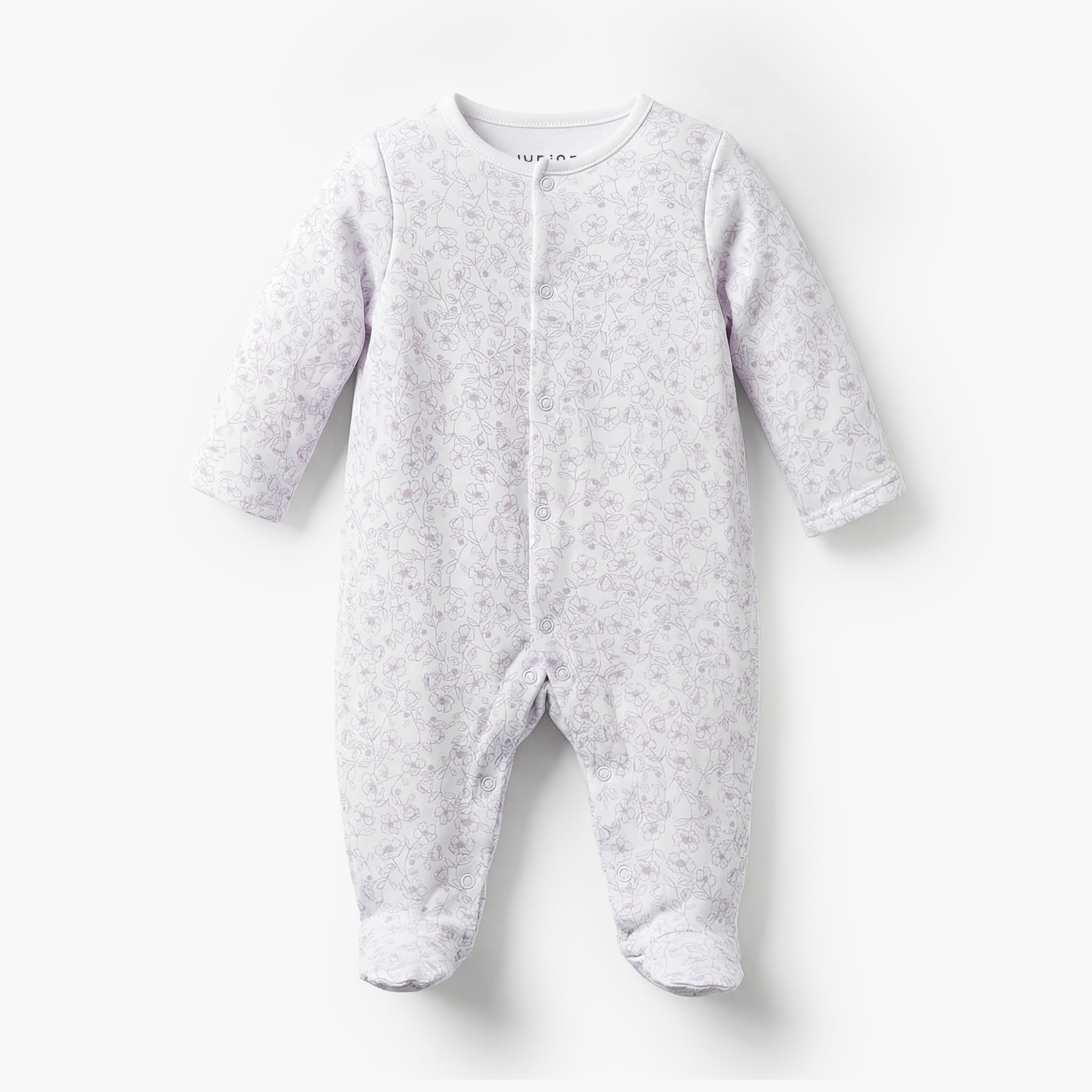بدلة نوم قطن خيزران بأكمام طويلة وياقة مستديرة وطبعات من جونيورز - عبوة من 3 قطع-baby-girls-clothing-nightwear-sleepsuits-image-3