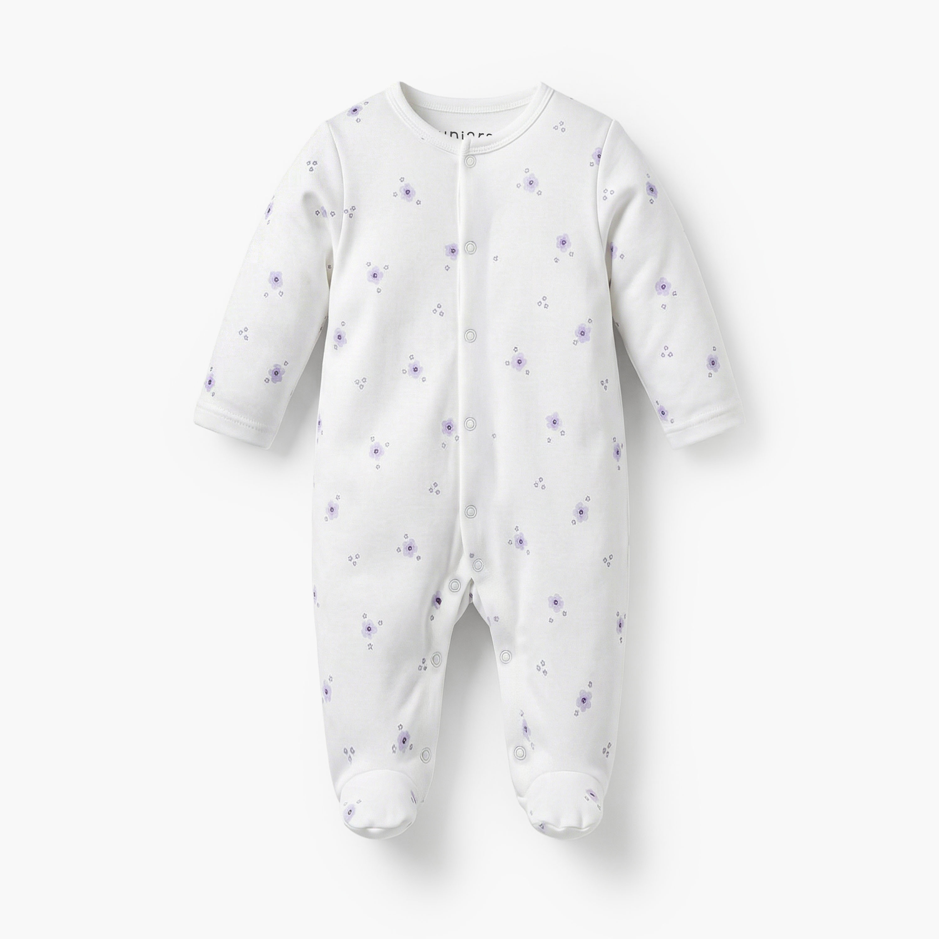 بدلة نوم قطن خيزران بأكمام طويلة وياقة مستديرة وطبعات من جونيورز - عبوة من 3 قطع-baby-girls-clothing-nightwear-sleepsuits-image-4