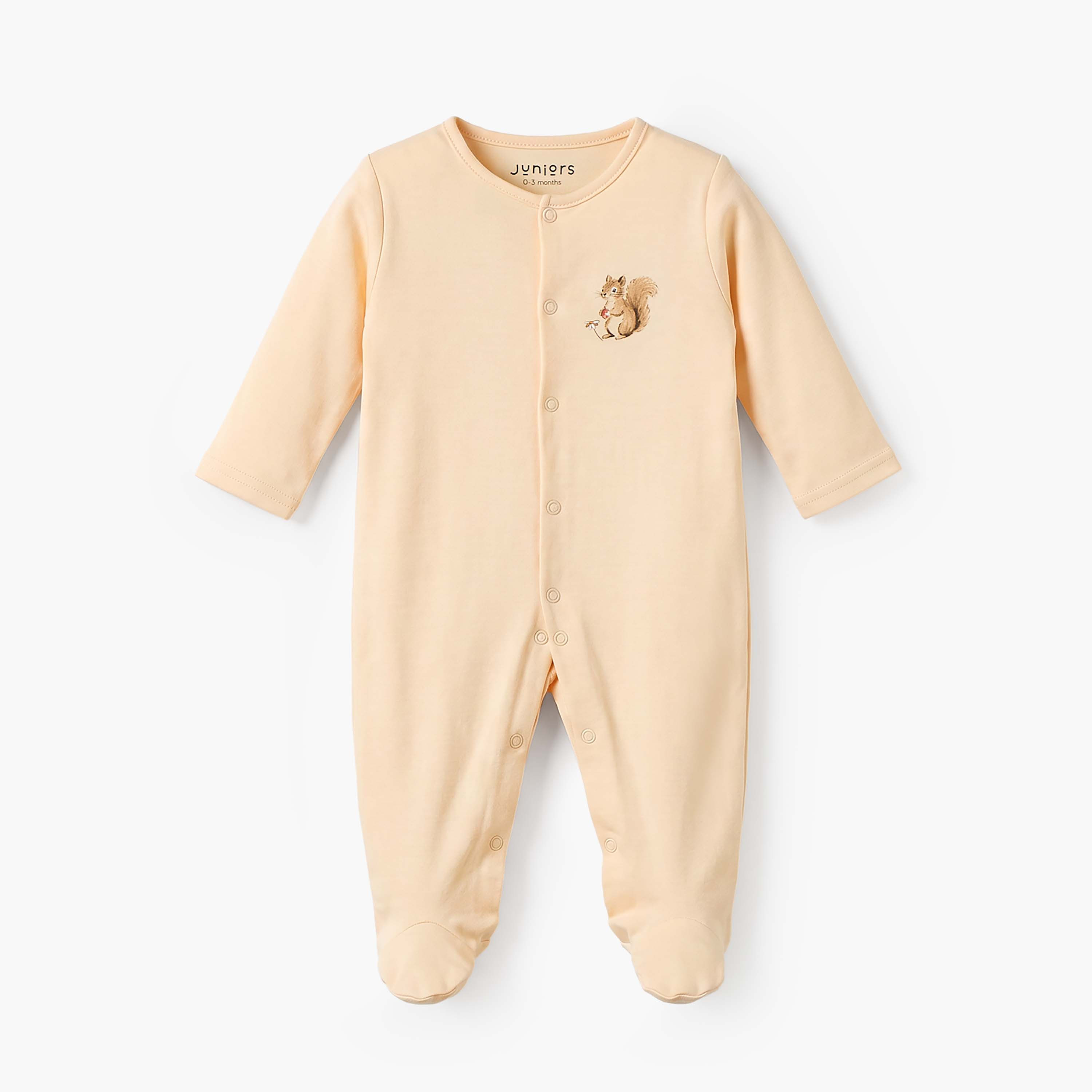 بدلة نوم قطن برقبة ضيقة وأكمام طويلة وطبعات من جونيورز - عبوة من 3 قطع-baby-girls-clothing-nightwear-sleepsuits-image-3