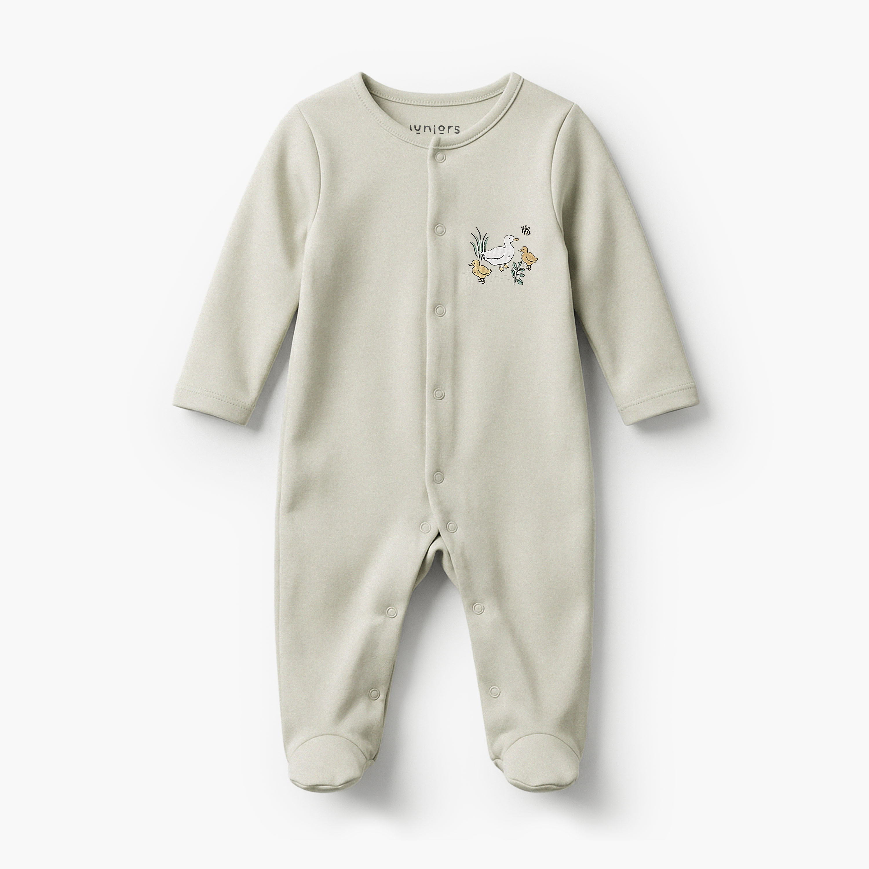 Pack of 3 Juniors Bamboo Cotton Round Neck Long Sleeves Sleepsuit with Duck Print-baby-girls-clothing-nightwear-sleepsuits-image-5