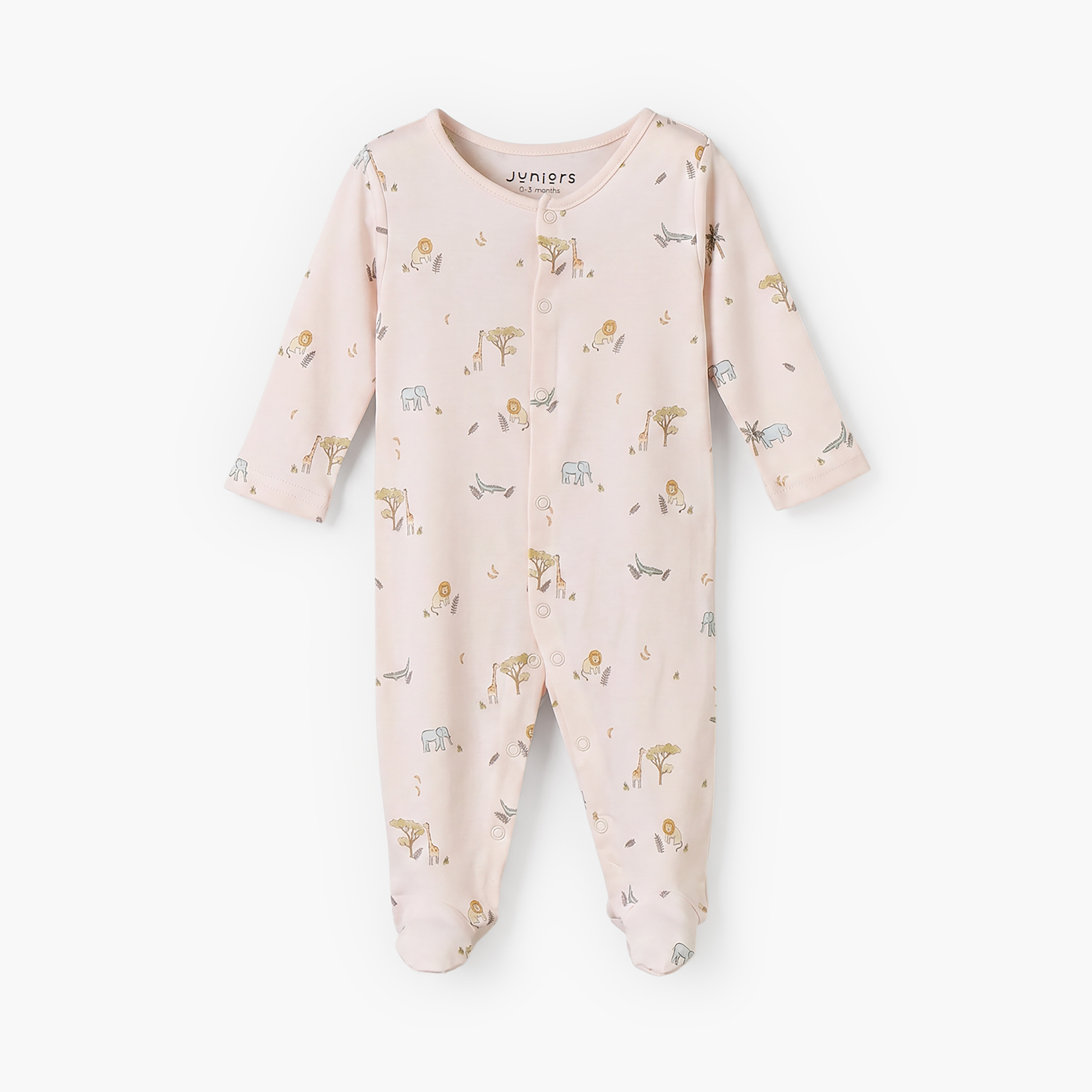 طقم بدلات نوم 3 قطع برقبة ضيقة وأكمام طويلة وطبعات زرافة من جونيورز-baby-boys-clothing-nightwear-sleepsuits-image-4